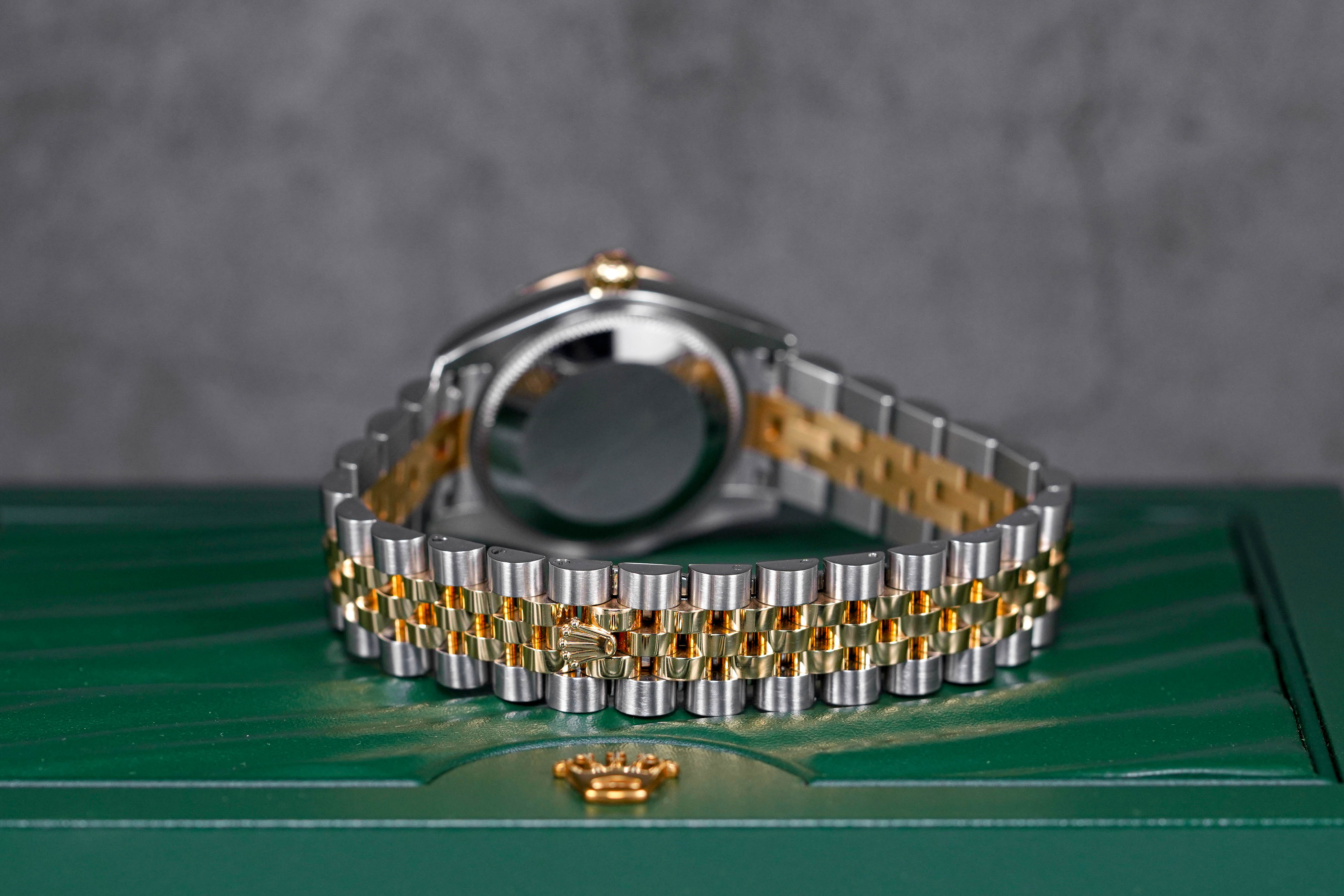 DATEJUST 31MM TWOTONE YELLOWGOLD COMPUTERIZED WHITE DIAMOND DIAL DOMED DIAMOND (2011)