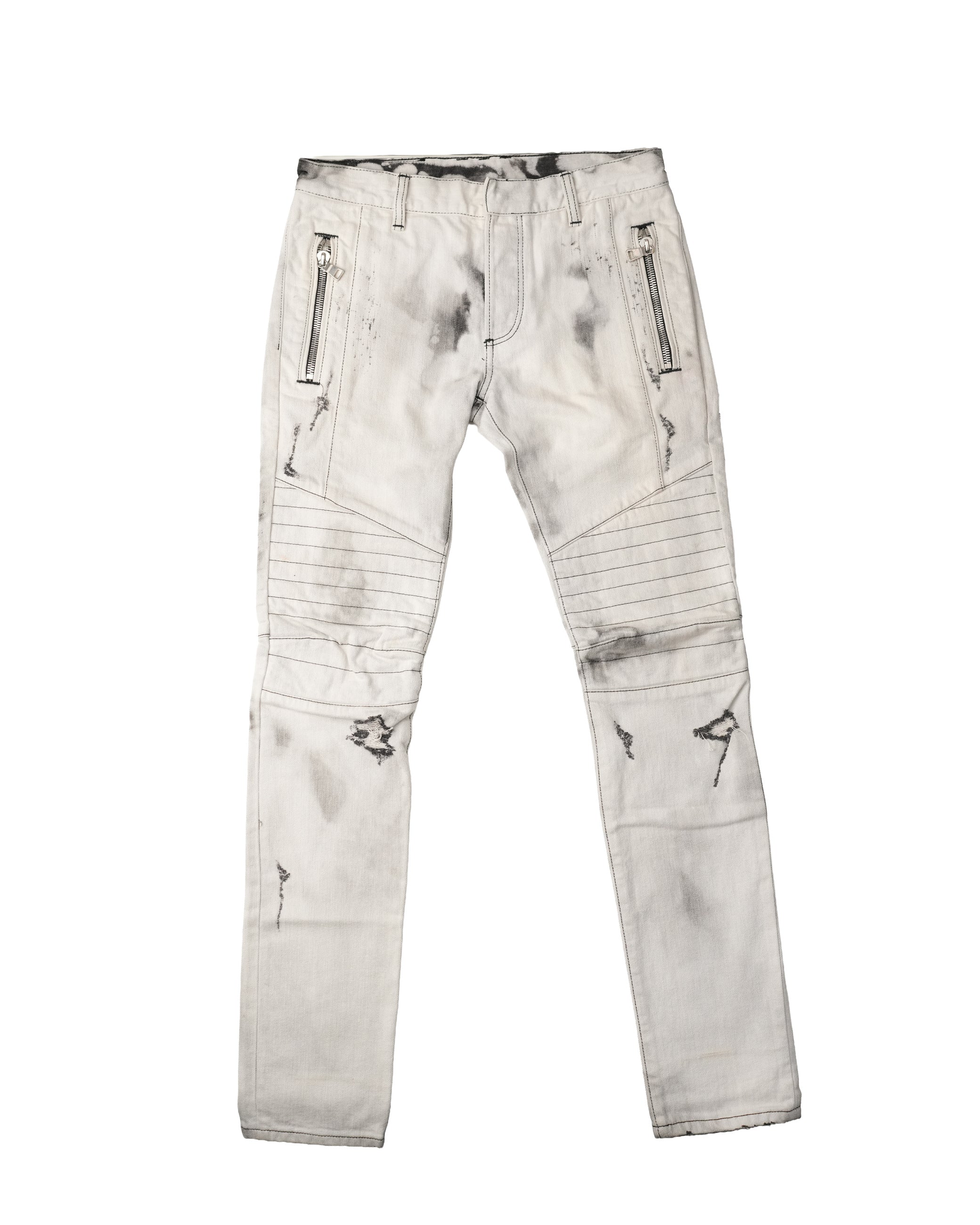 BALMAIN RIPPED BIKER JEANS SIZE 29