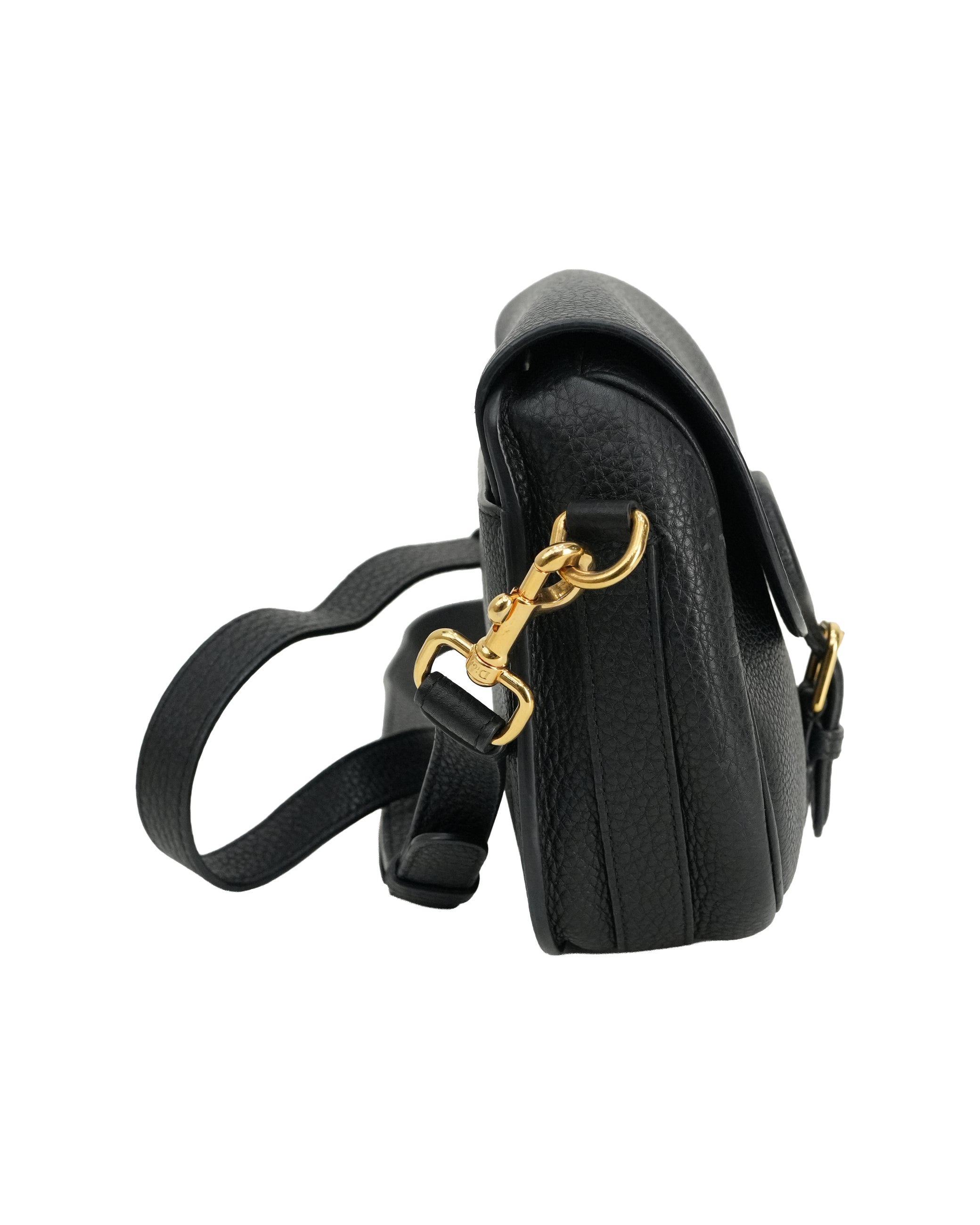BOBBY LEATHER SHOULDER BAG BLACK