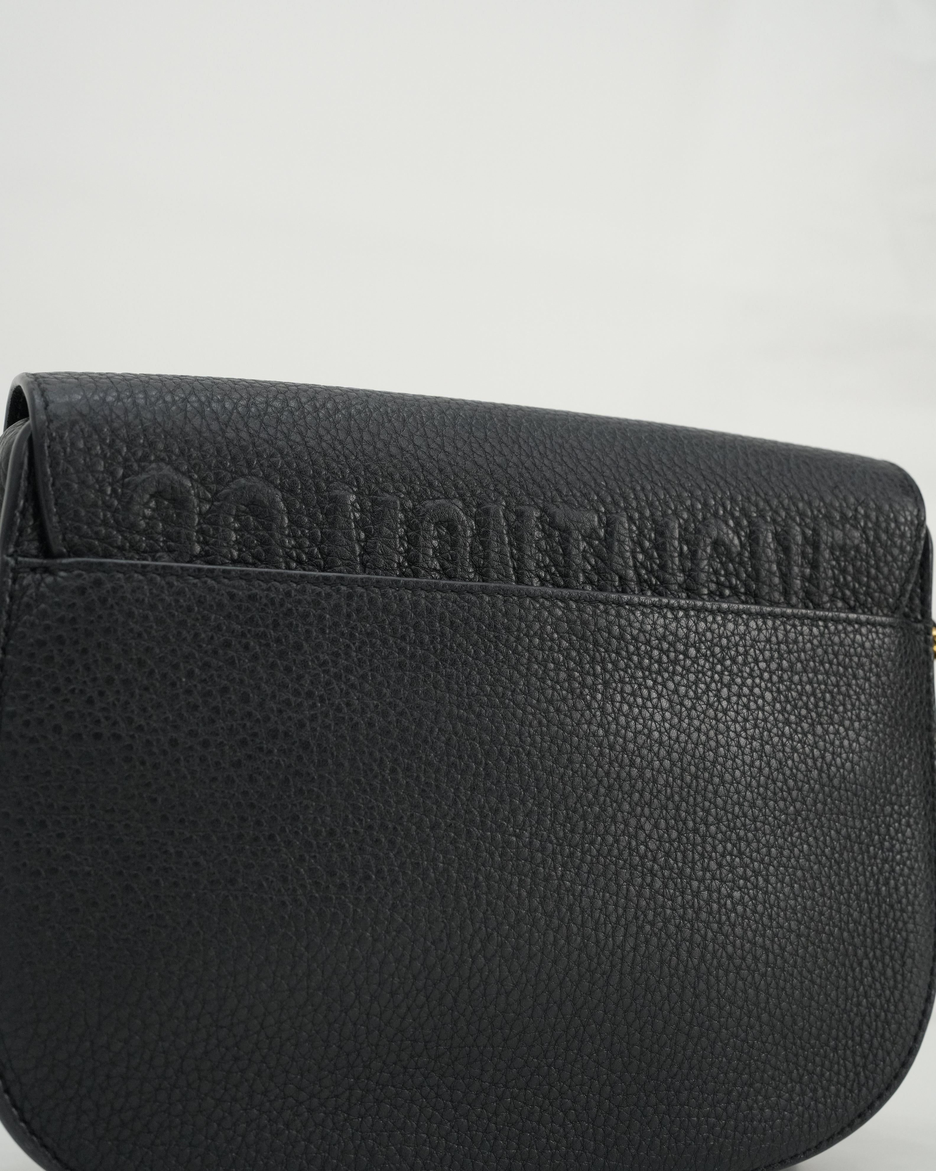 BOBBY LEATHER SHOULDER BAG BLACK