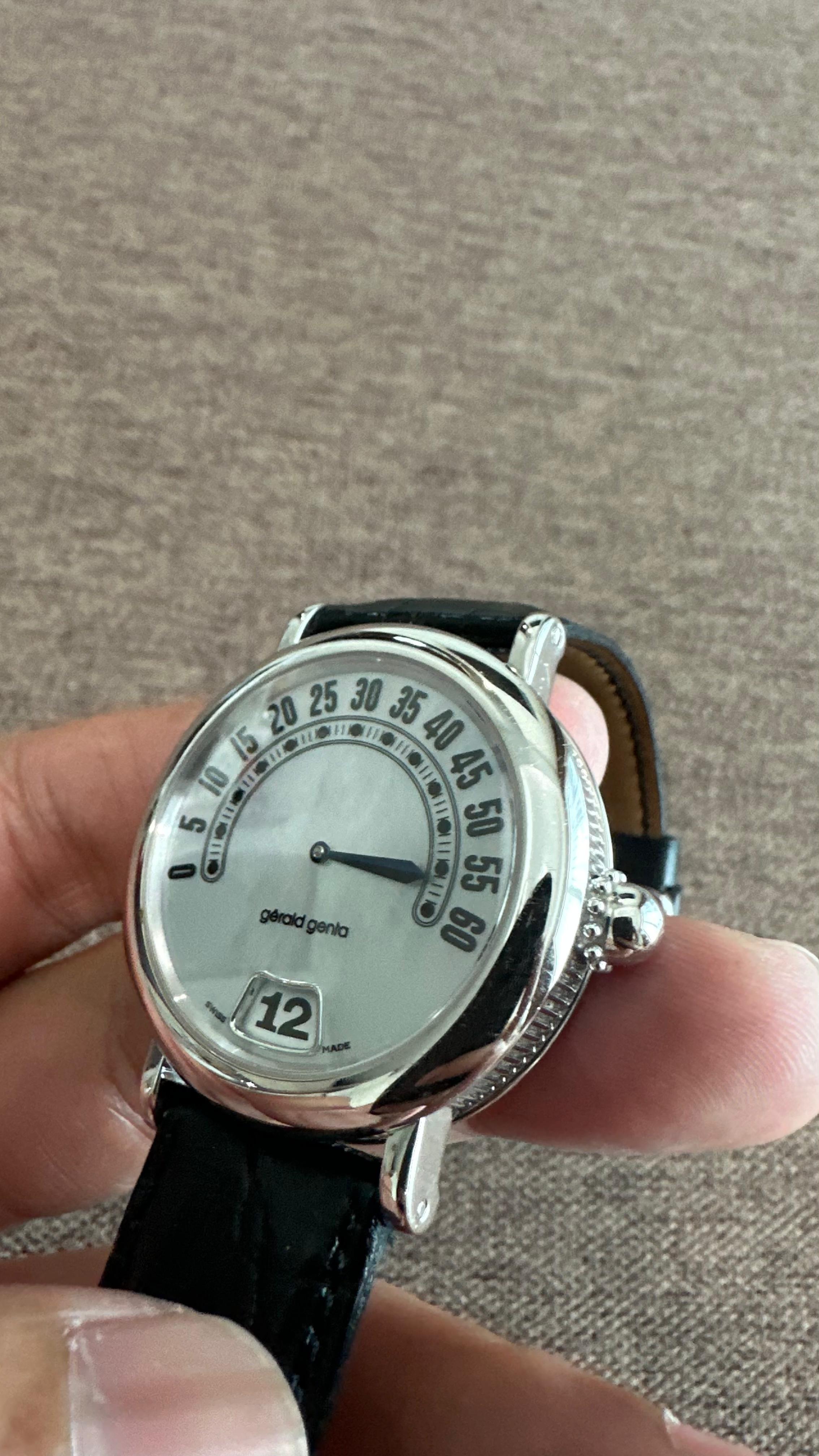 RETRO CLASSIC JUMP HOUR WHITEGOLD MOP DIAL (WATCH ONLY)