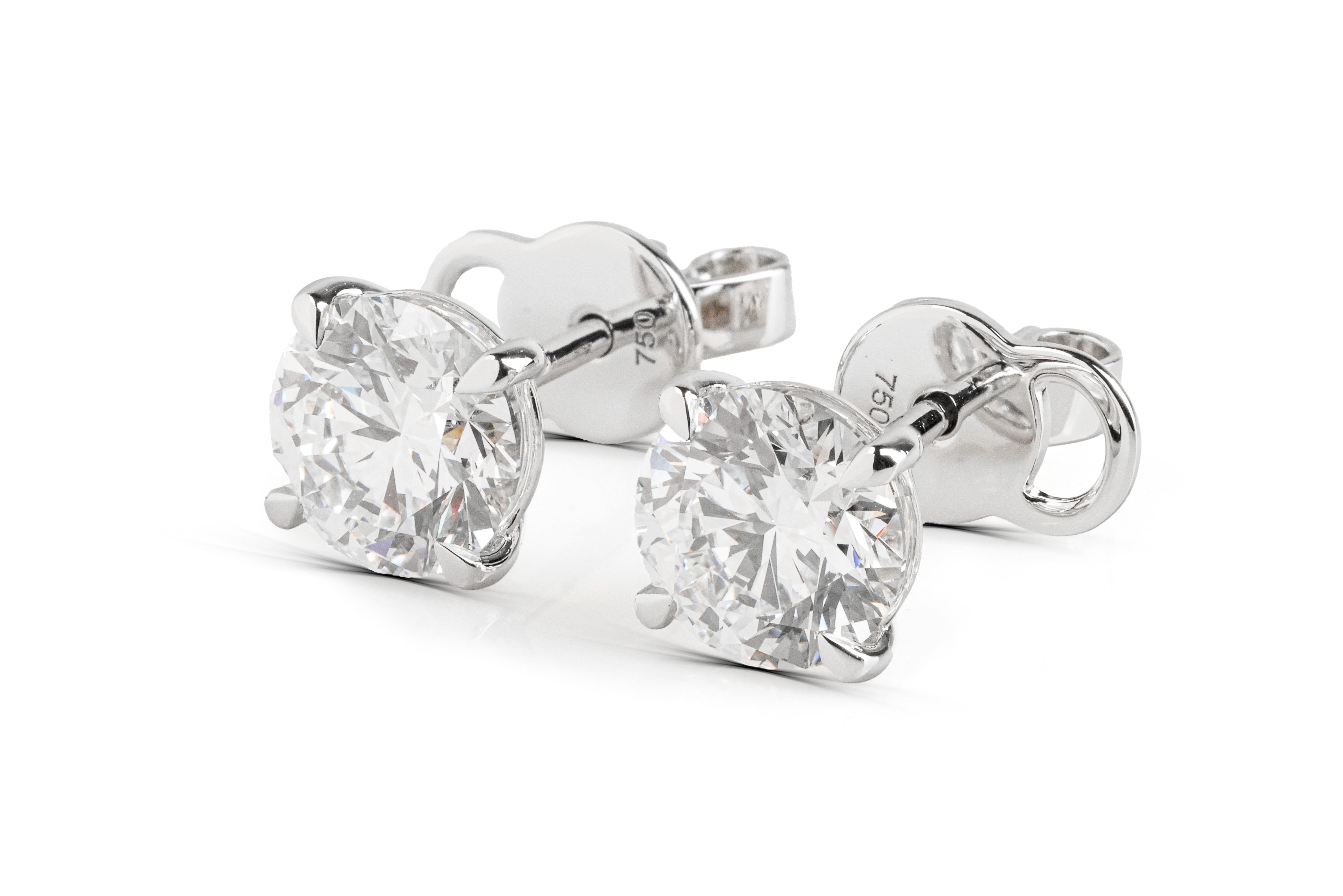 harga lab grown diamond stud earring round whitegold