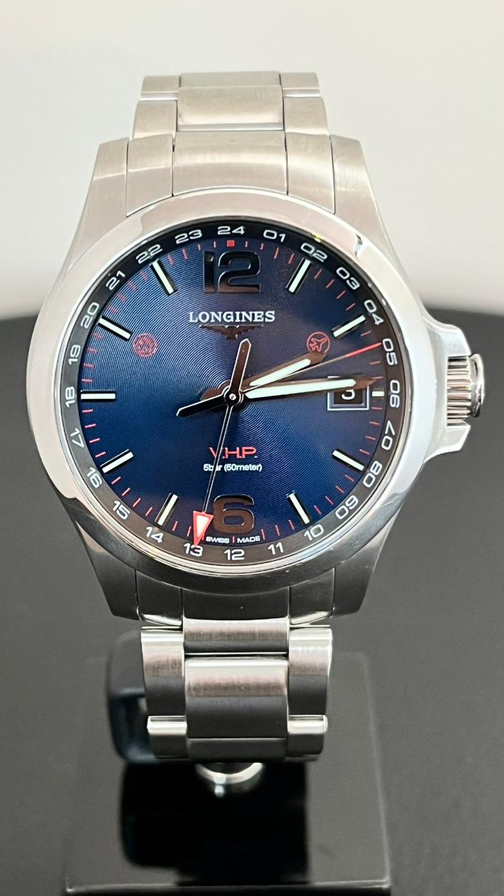 CONQUEST VHP GMT 41MM STEEL BLUE DIAL (2019)