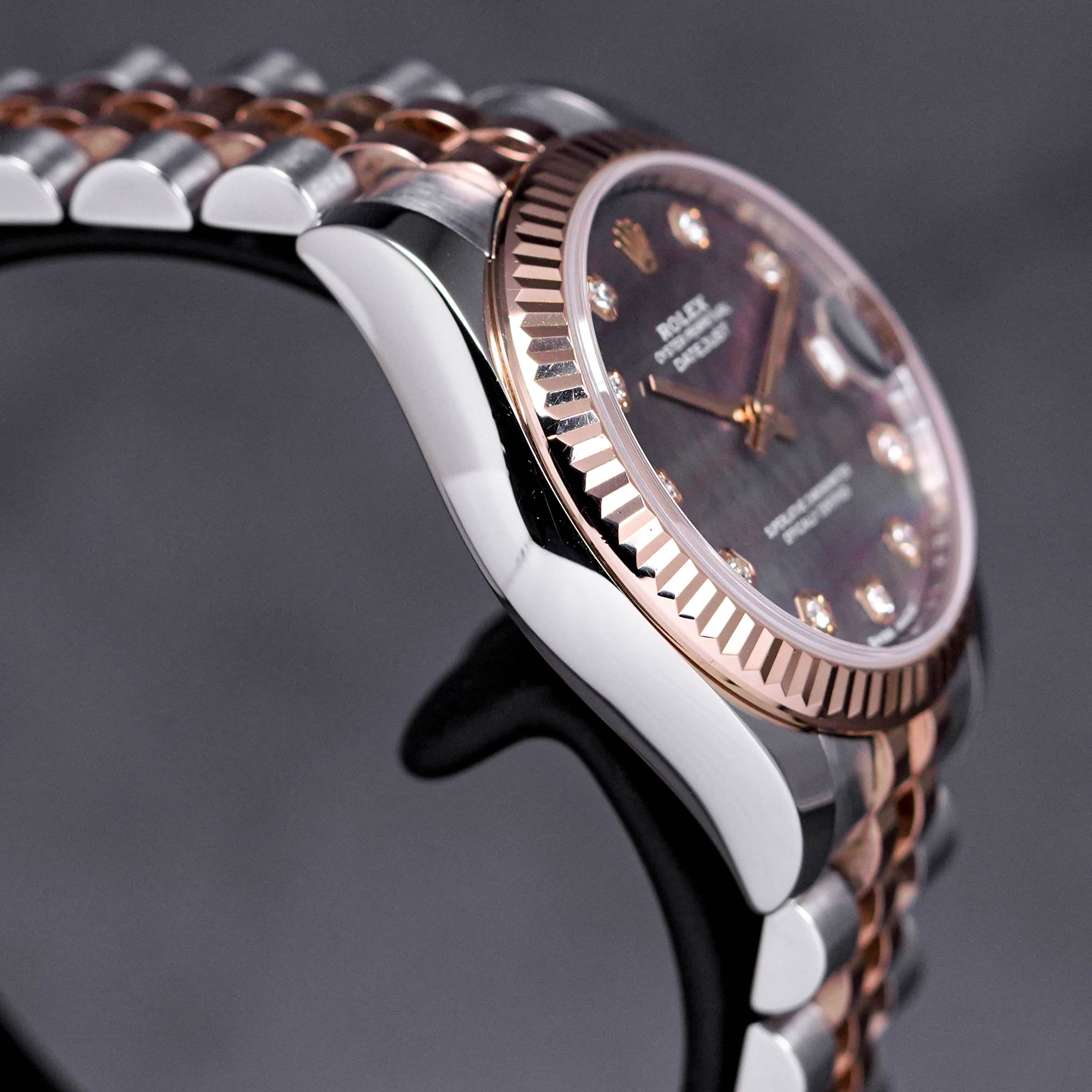 DATEJUST 31MM TWOTONE ROSEGOLD BLACK MOP DIAMOND DIAL (2016)