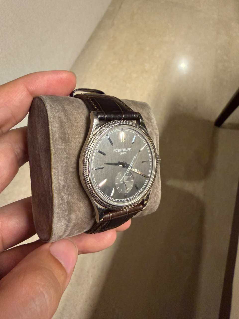 CALATRAVA 'CLOUS DE PARIS' 6119G WHITEGOLD GRAY DIAL (2024)