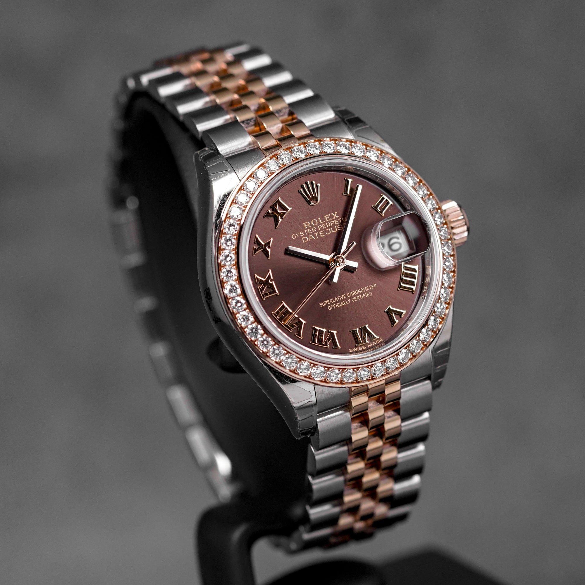 harga rolex datejust 28 twotone rosegold choco roman diamond indonesia