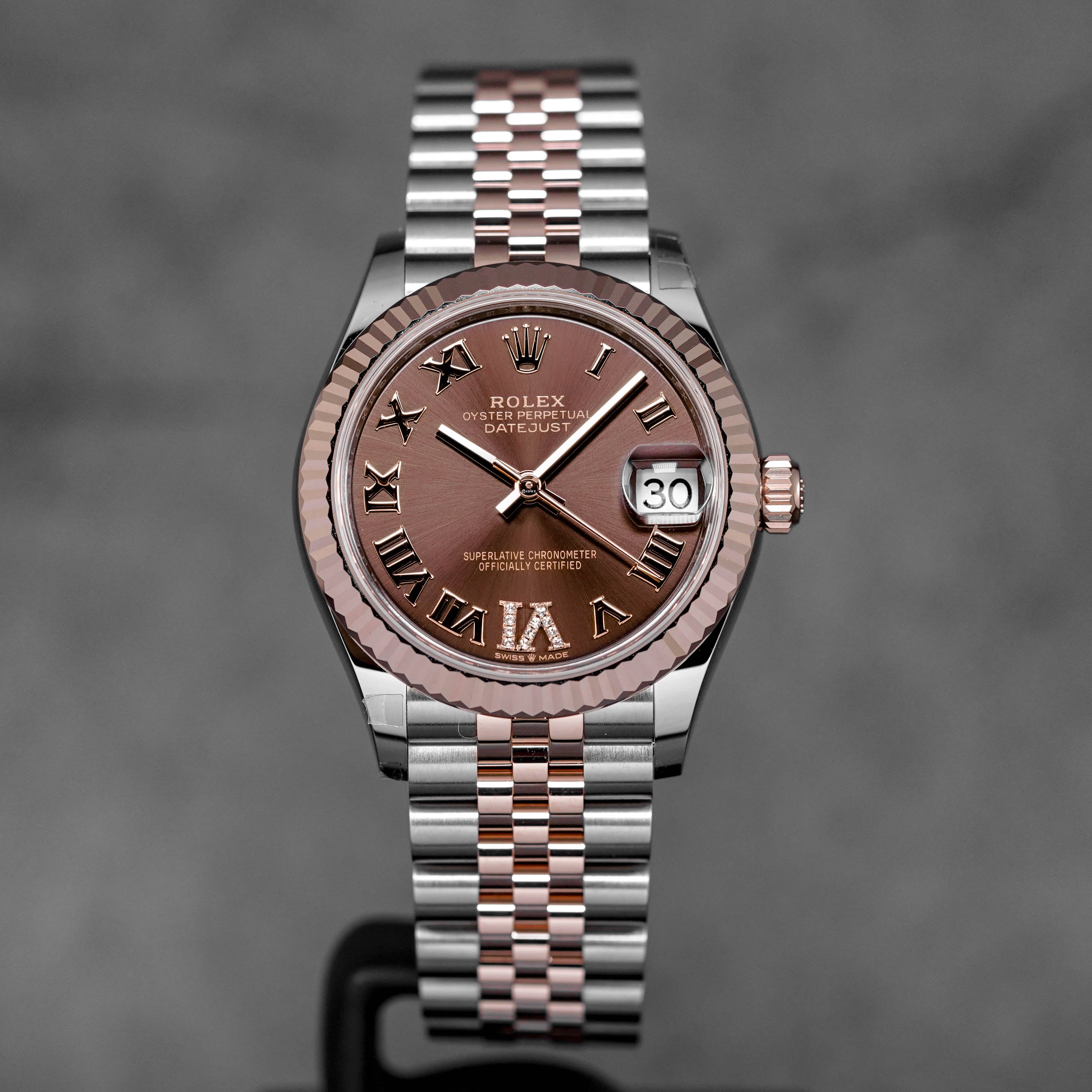 harga rolex datejust 31 twotone rosegold choco roman indonesia tebaru