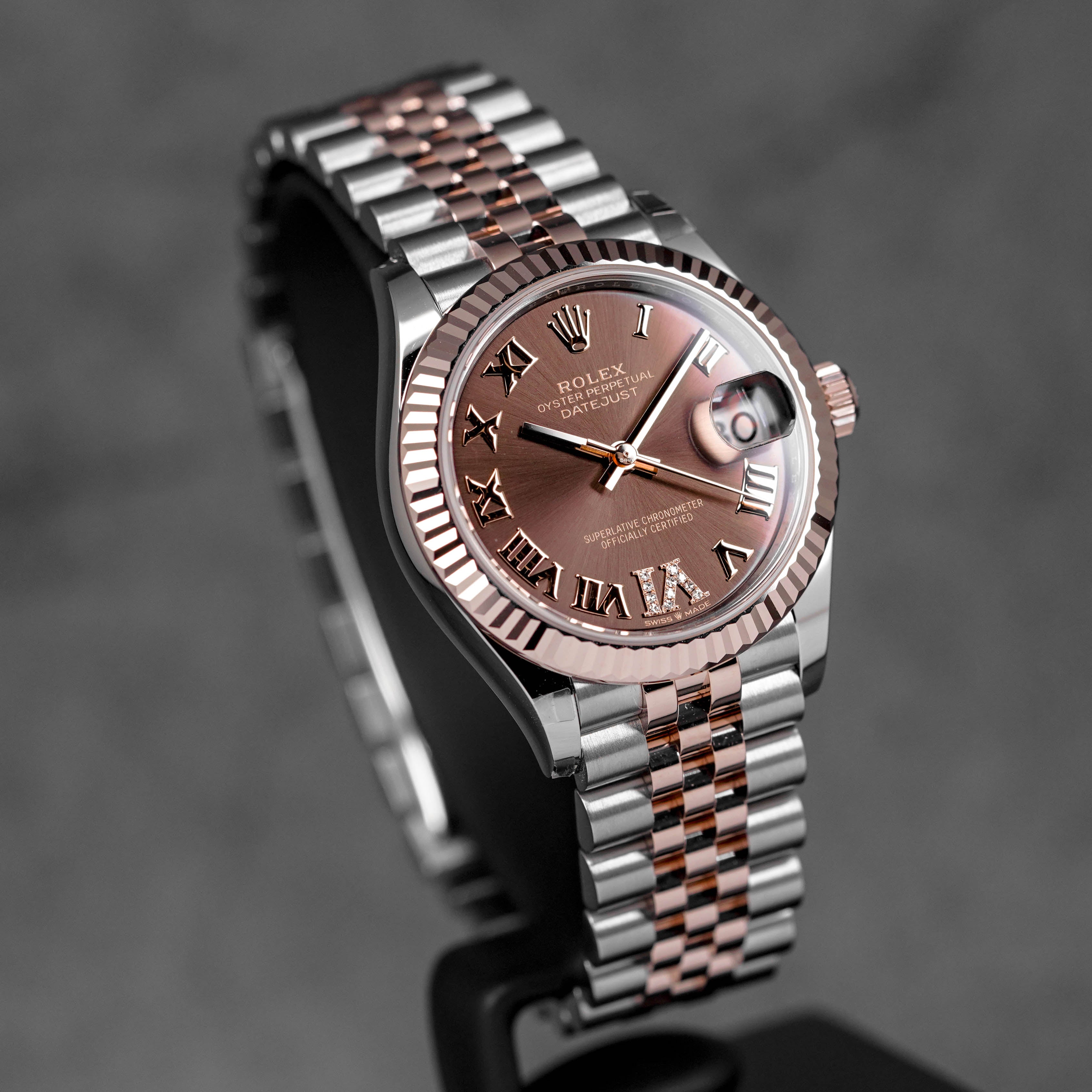 harga rolex datejust 31 twotone rosegold choco roman indonesia tebaru