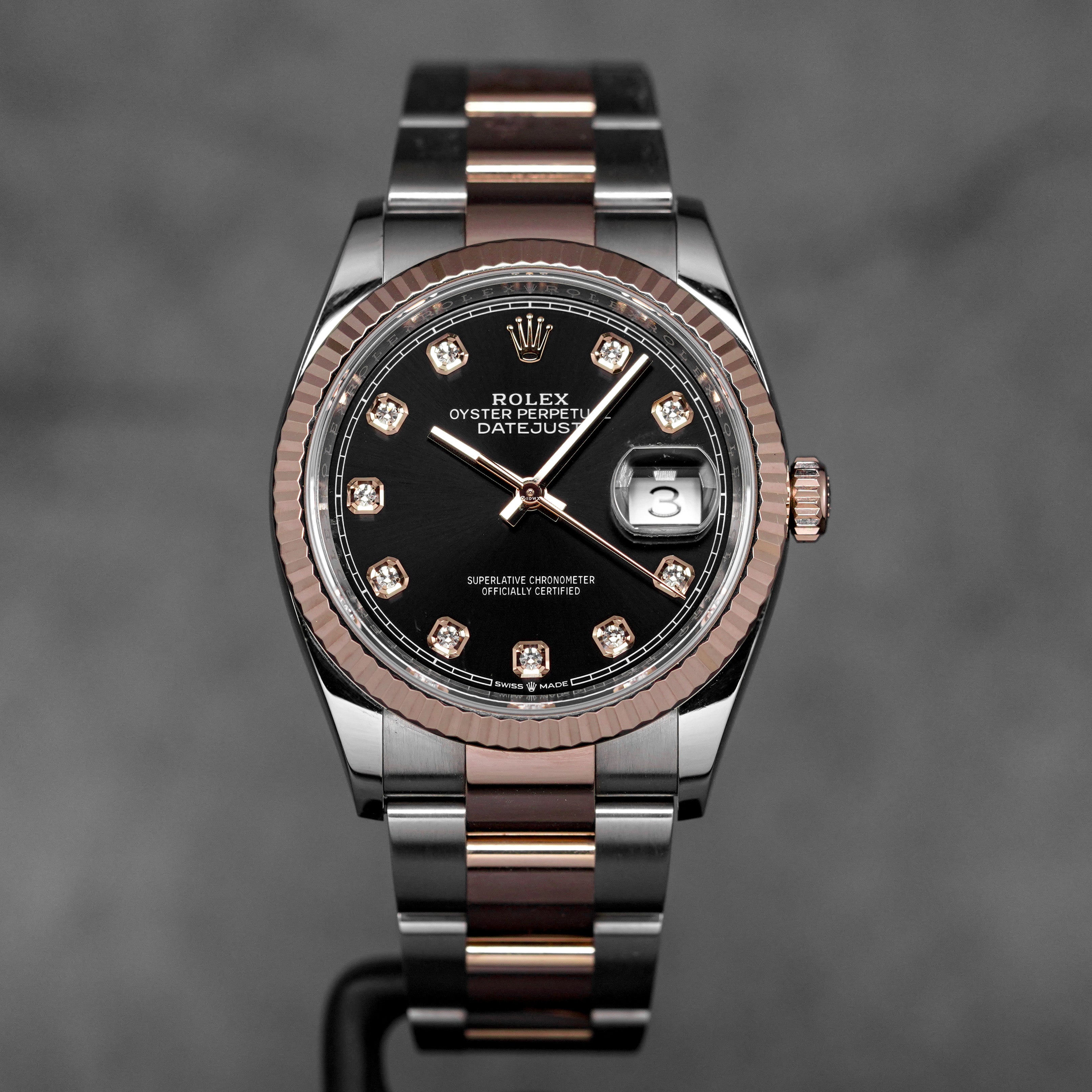 harga rolex datejust 36 twotone rosegold black indonesia