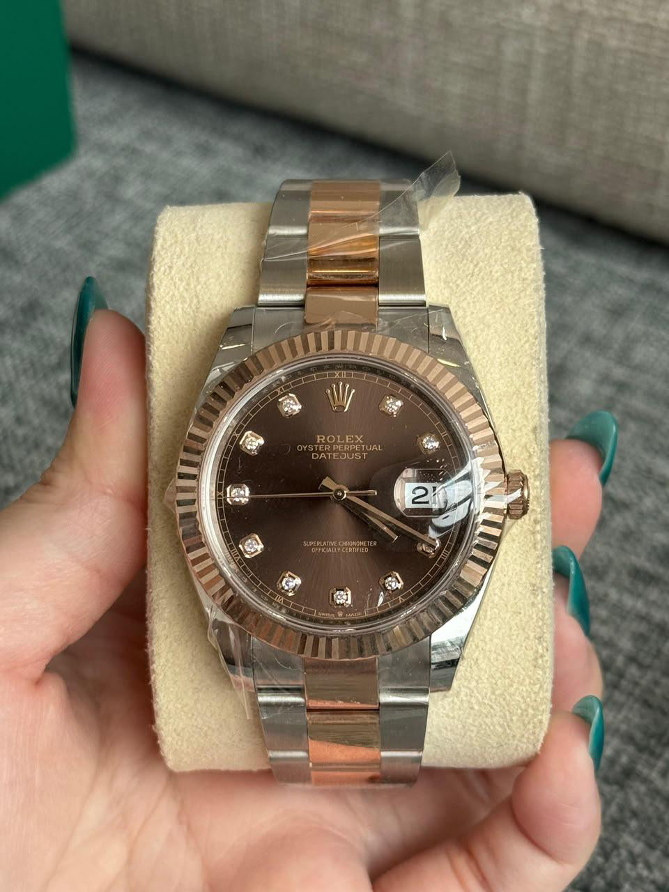 DATEJUST 41MM TWOTONE ROSEGOLD CHOCO DIAMOND DIAL (2023)