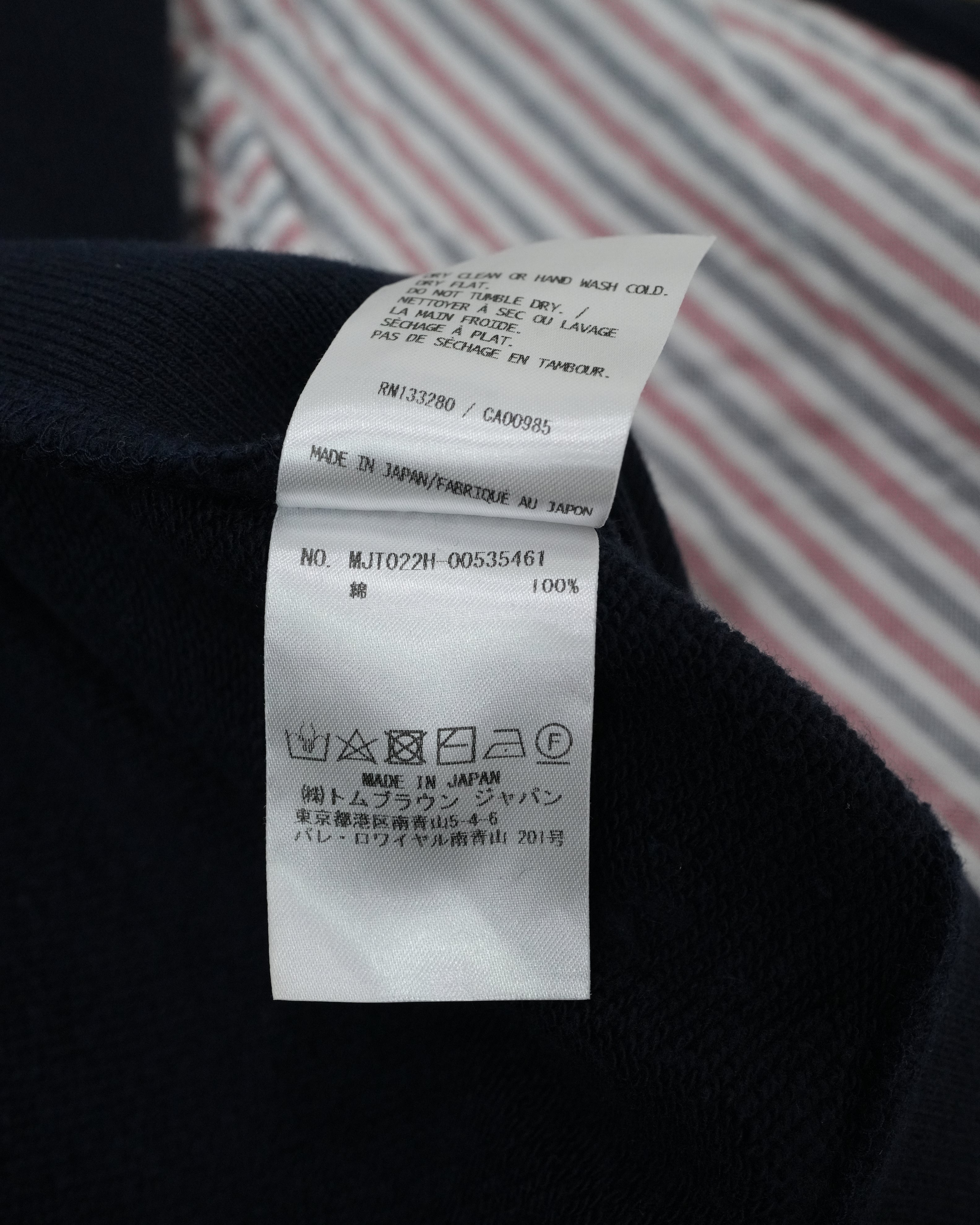4-BAR ZIP-UP COTTON HOODIE SIZE 3 NAVY BLUE