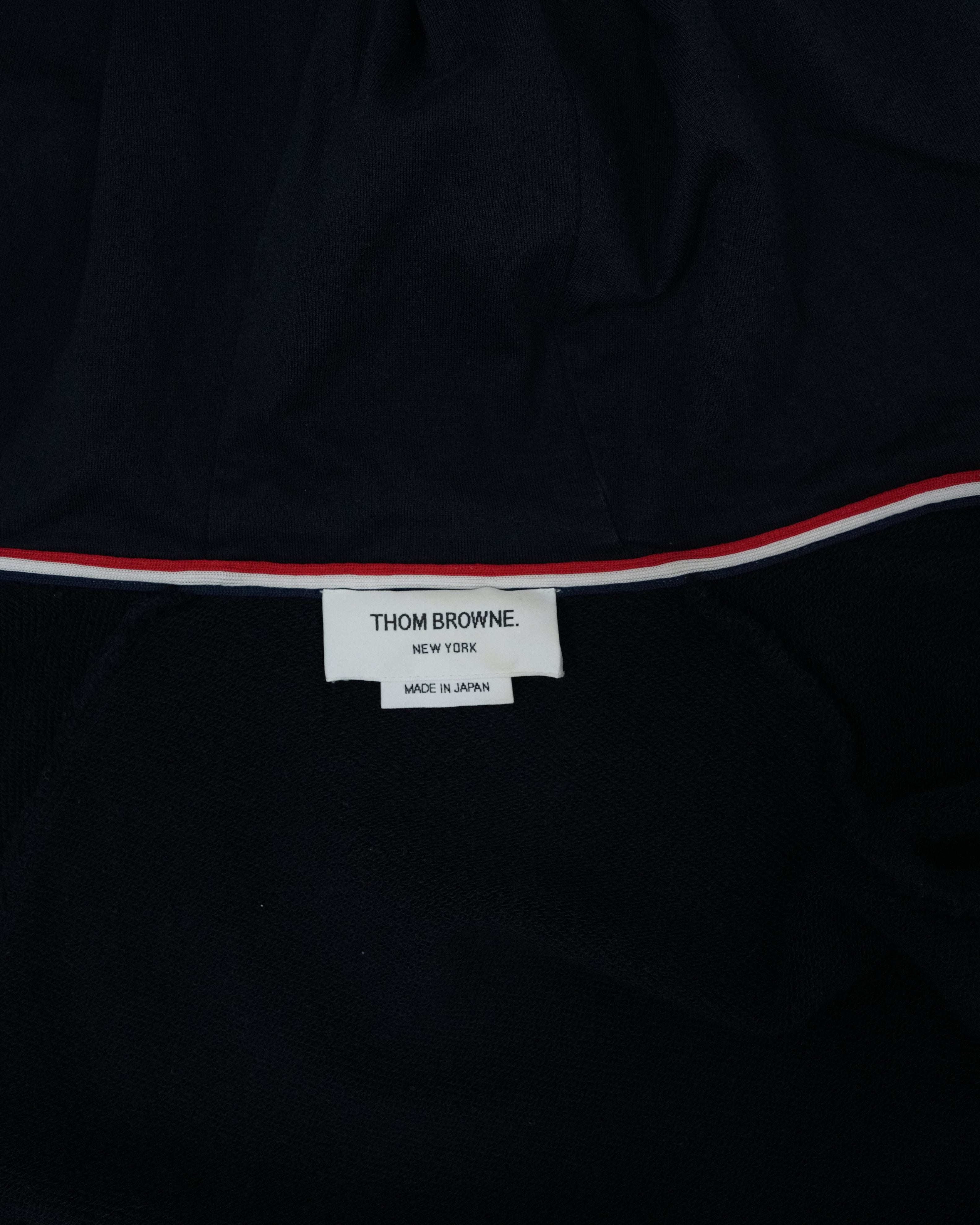 4-BAR ZIP-UP COTTON HOODIE SIZE 3 NAVY BLUE