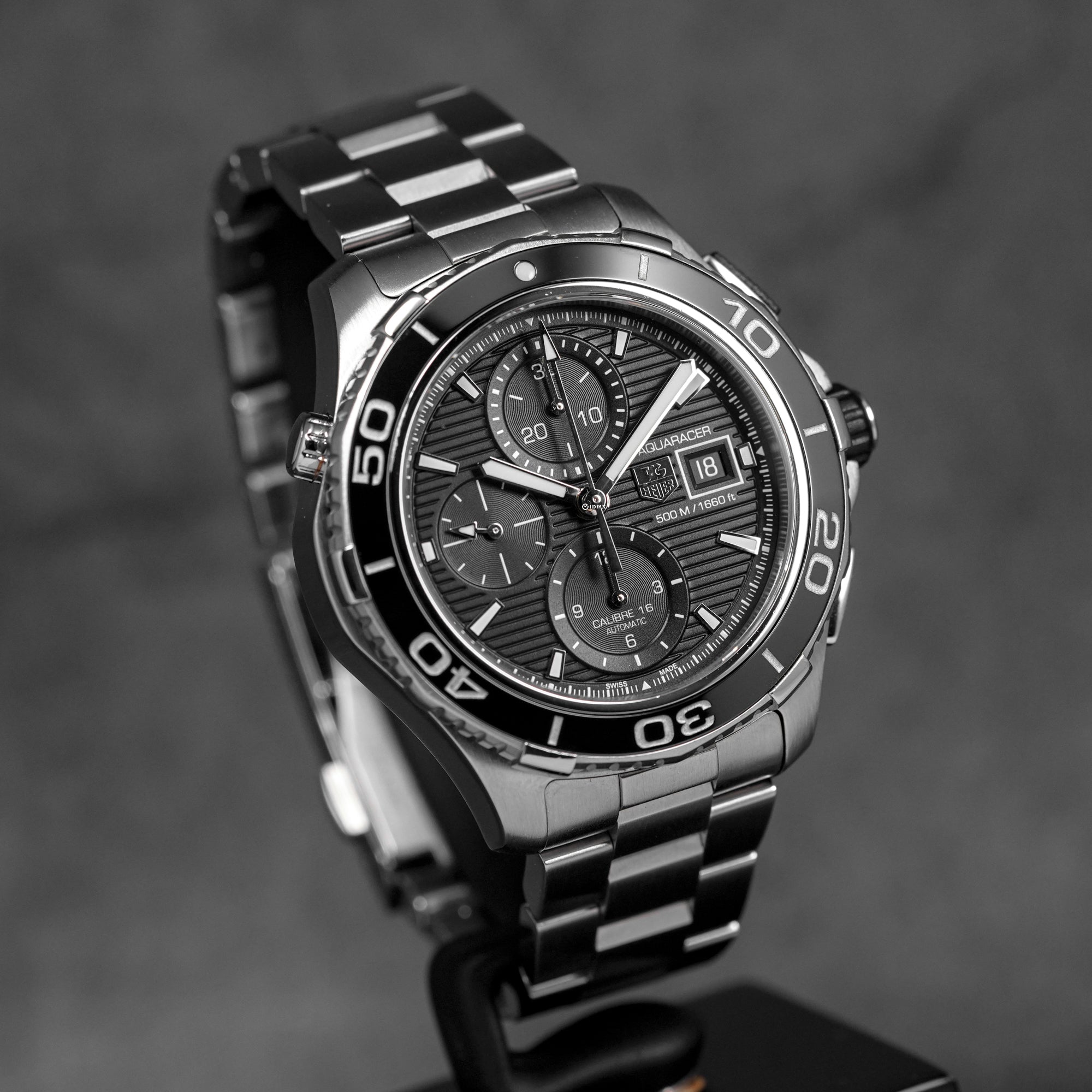 AQUARACER 500M CALIBRE 16 CHRONOGRAPH BLACK DIAL (2015)