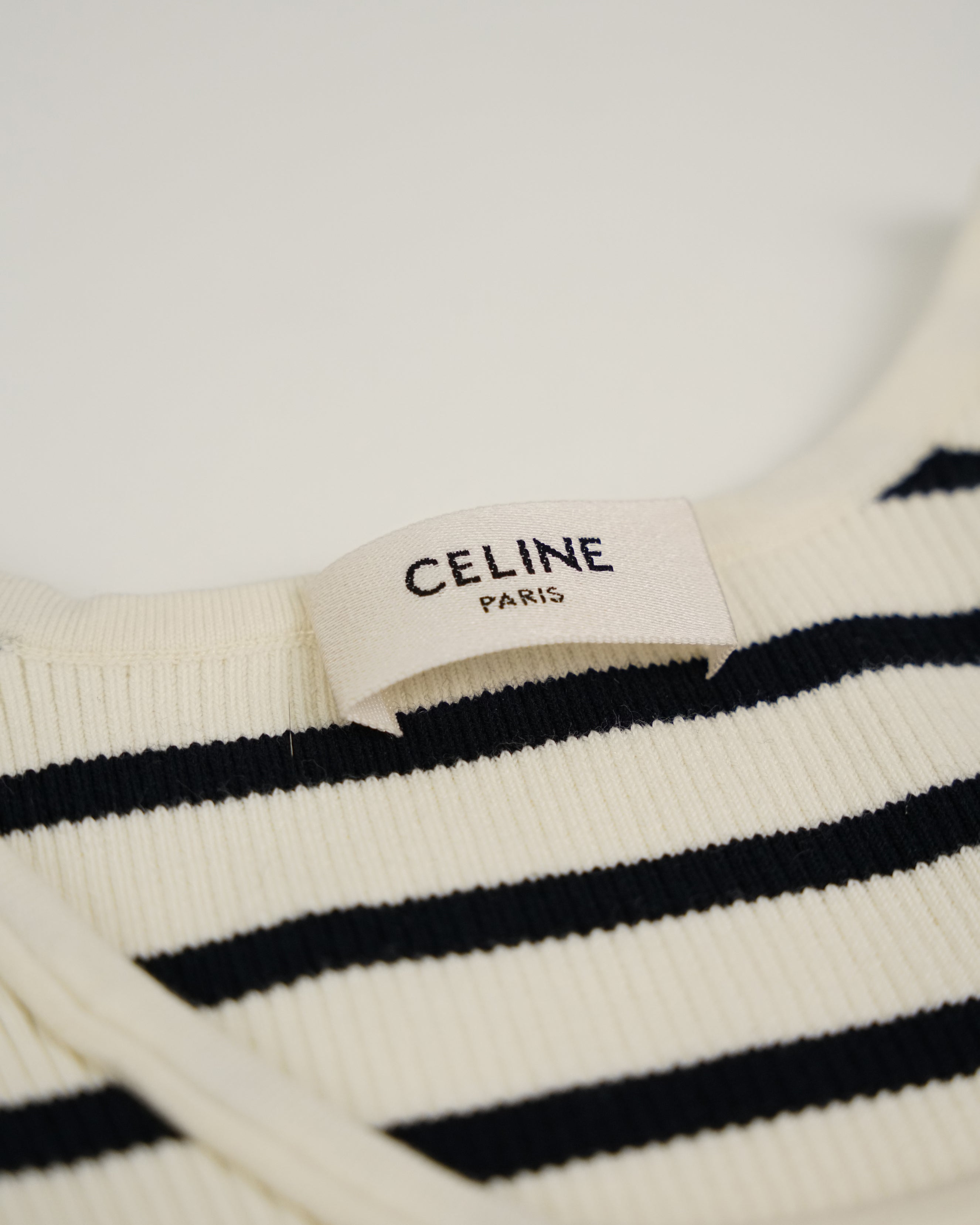 TANK TOP WHITE WITH BLACK STRIPES SIZE S