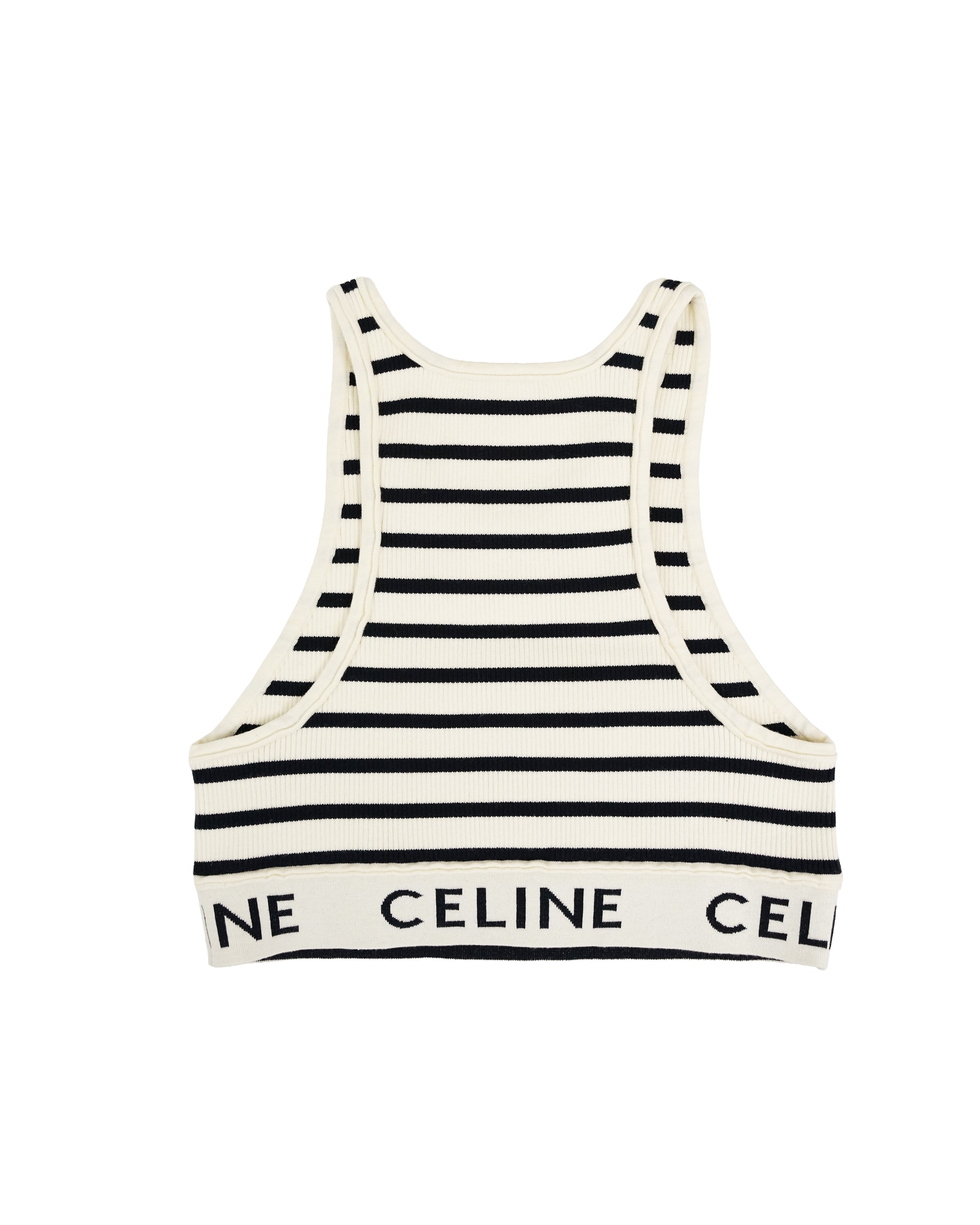 TANK TOP WHITE WITH BLACK STRIPES SIZE S