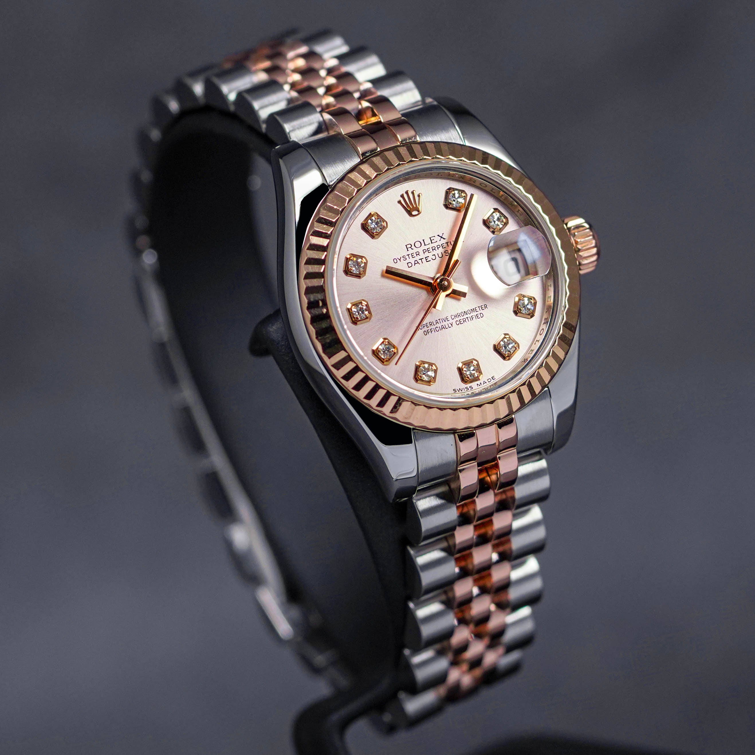 DATEJUST 26MM TWOTONE ROSEGOLD PINK SUNDUST DIAMOND DIAL (UNDATED)
