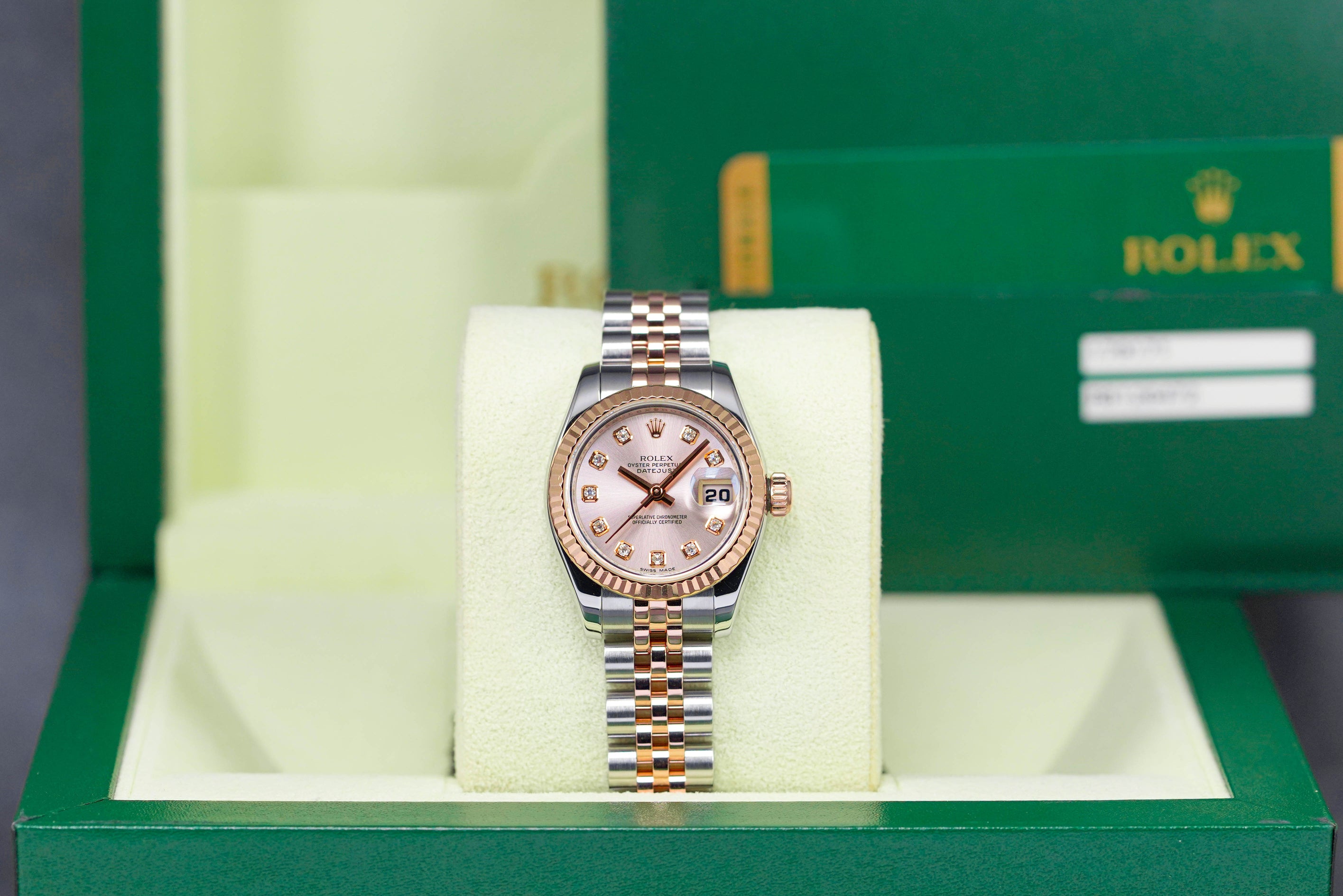 DATEJUST 26MM TWOTONE ROSEGOLD PINK SUNDUST DIAMOND DIAL (UNDATED)