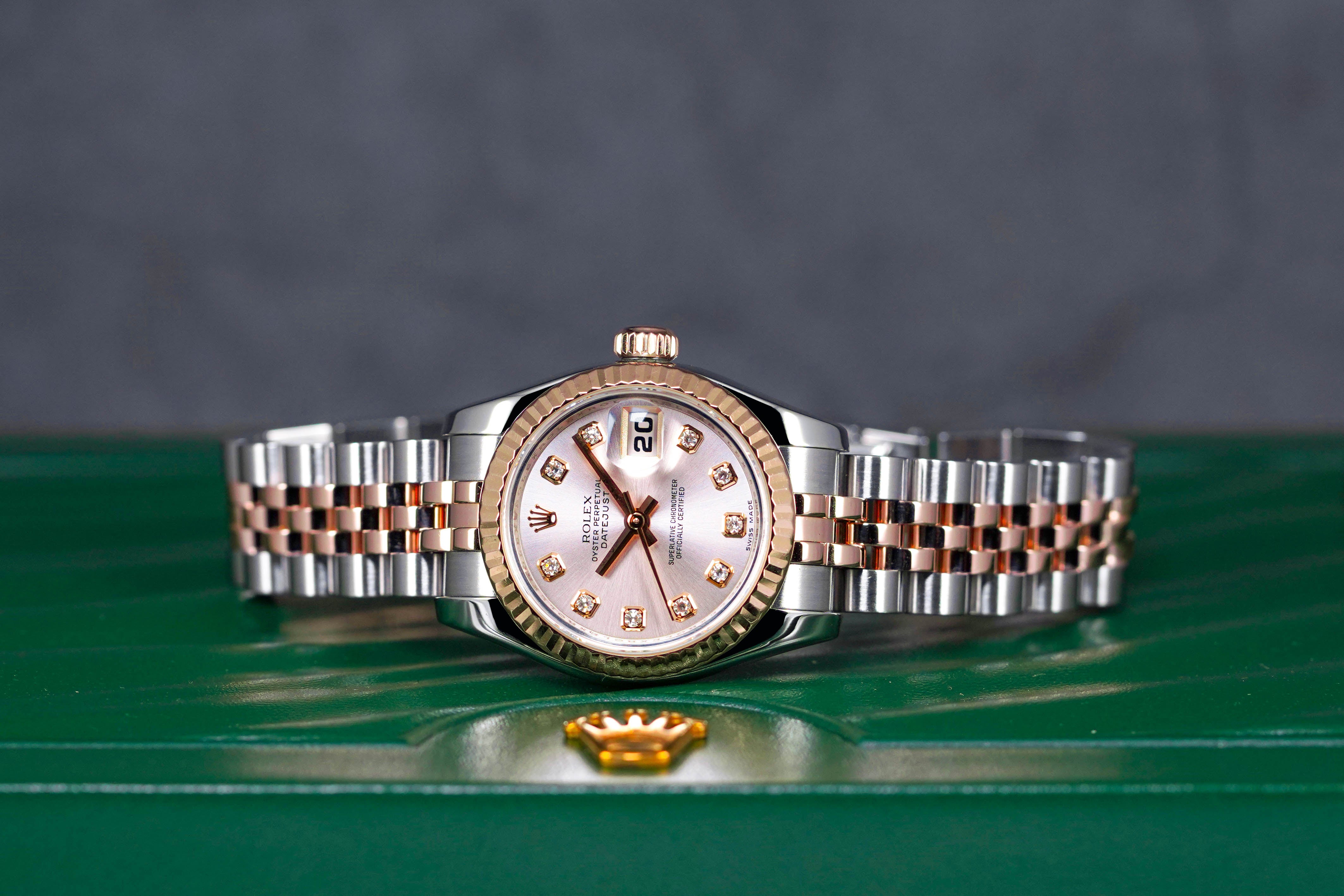 DATEJUST 26MM TWOTONE ROSEGOLD PINK SUNDUST DIAMOND DIAL (UNDATED)