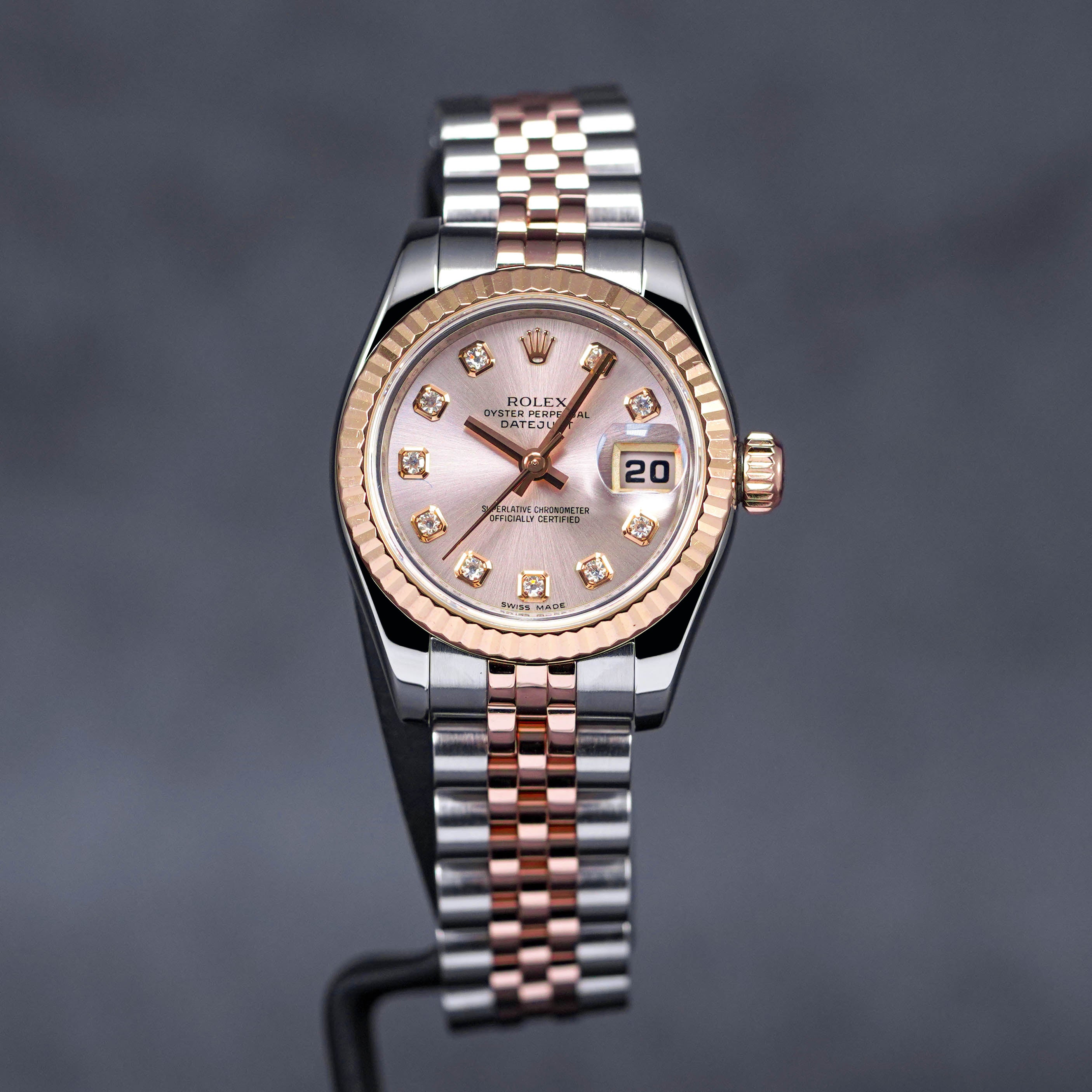DATEJUST 26MM TWOTONE ROSEGOLD PINK SUNDUST DIAMOND DIAL (UNDATED)
