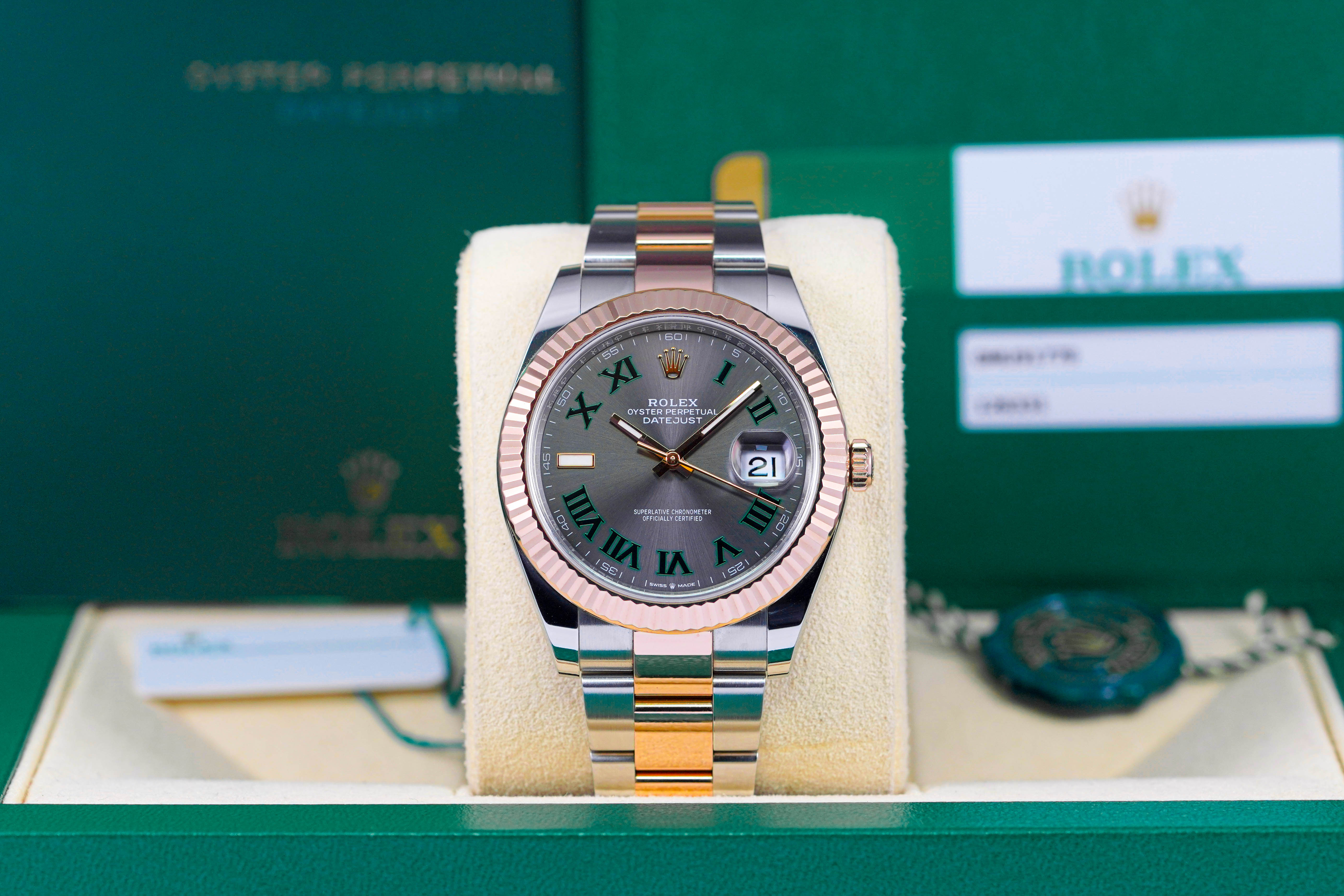 DATEJUST 41MM TWOTONE ROSEGOLD WIMBLEDON DIAL (2018)