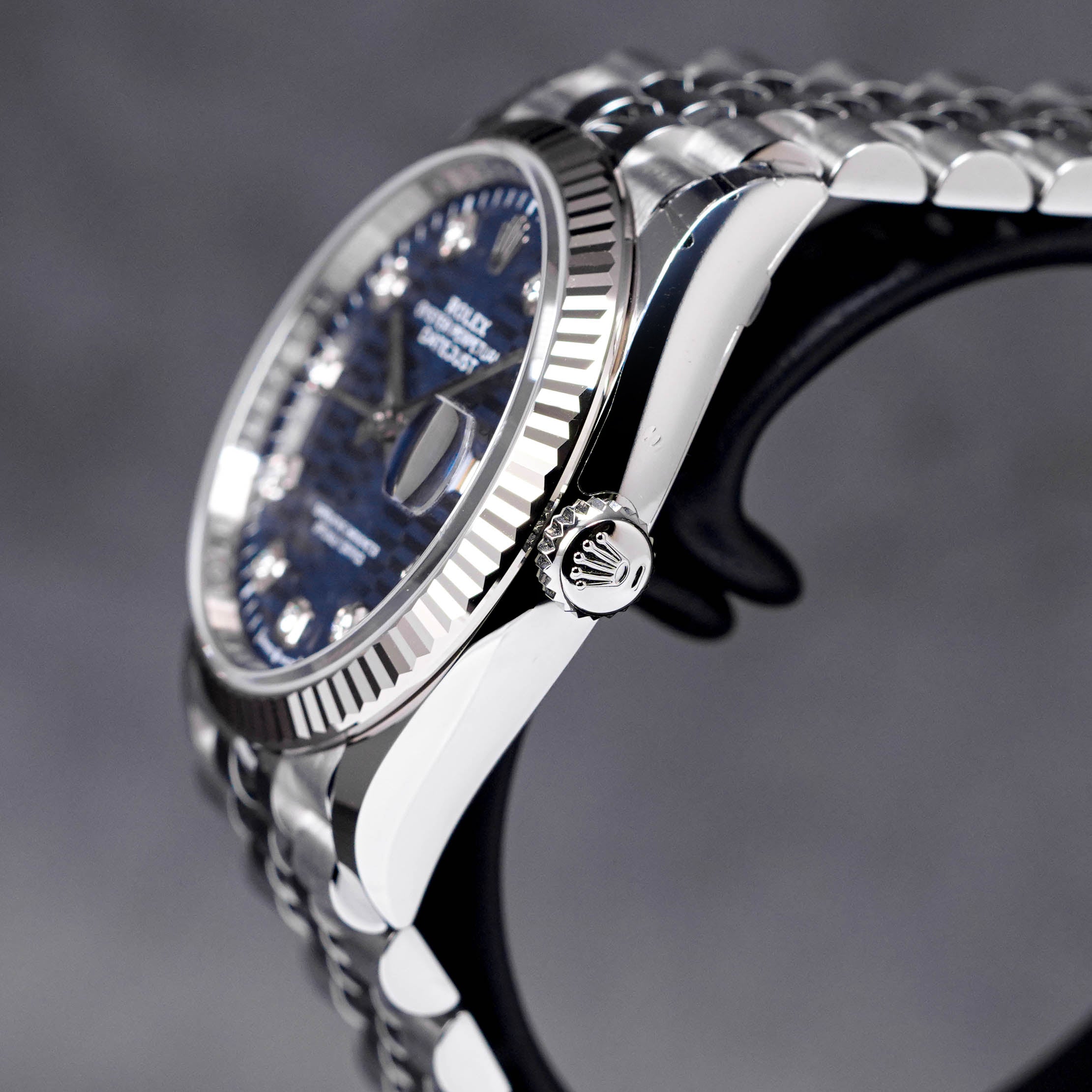 DATEJUST 36MM BLUE FLUTED DIAL DIAMOND INDEX (2023)