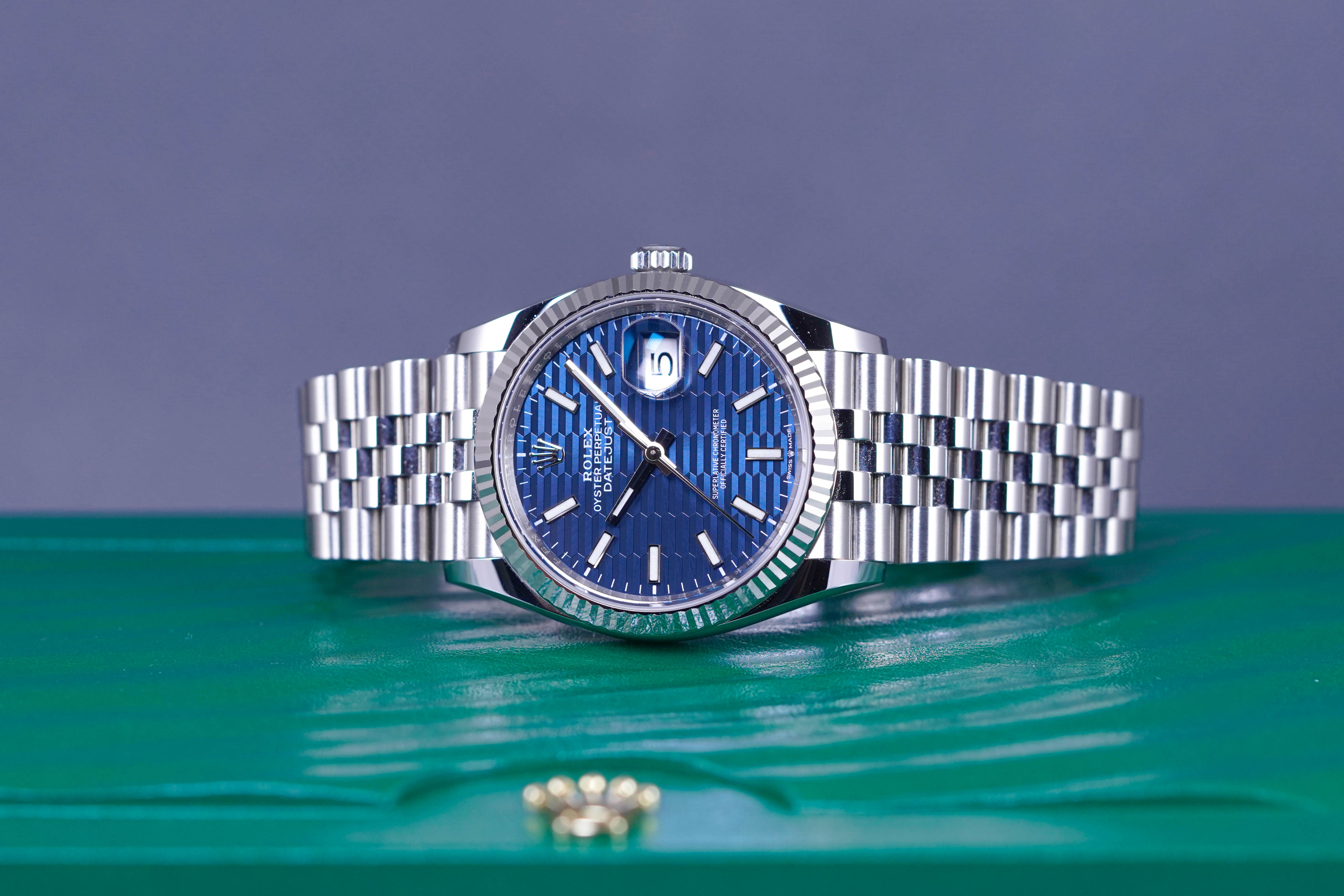 DATEJUST 36MM BLUE FLUTED DIAL FLUTED JUBILEE (2021)