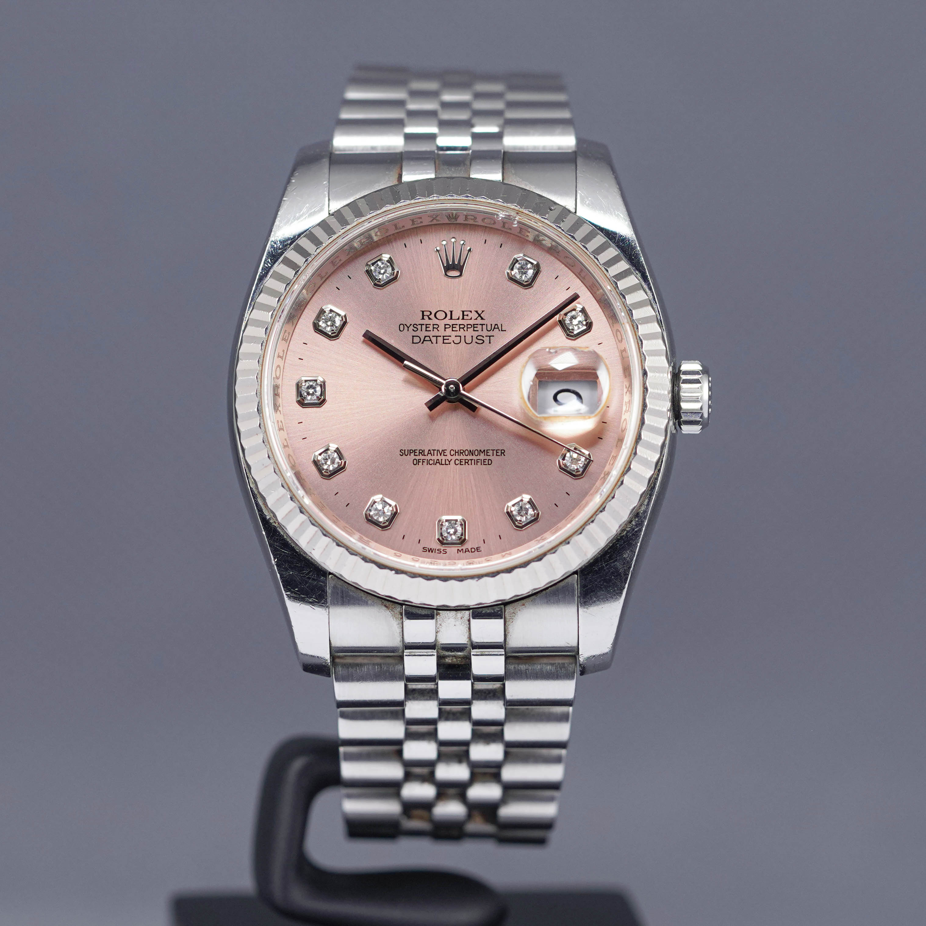 DATEJUST 36MM SALMON DIAMOND DIAL (2009)