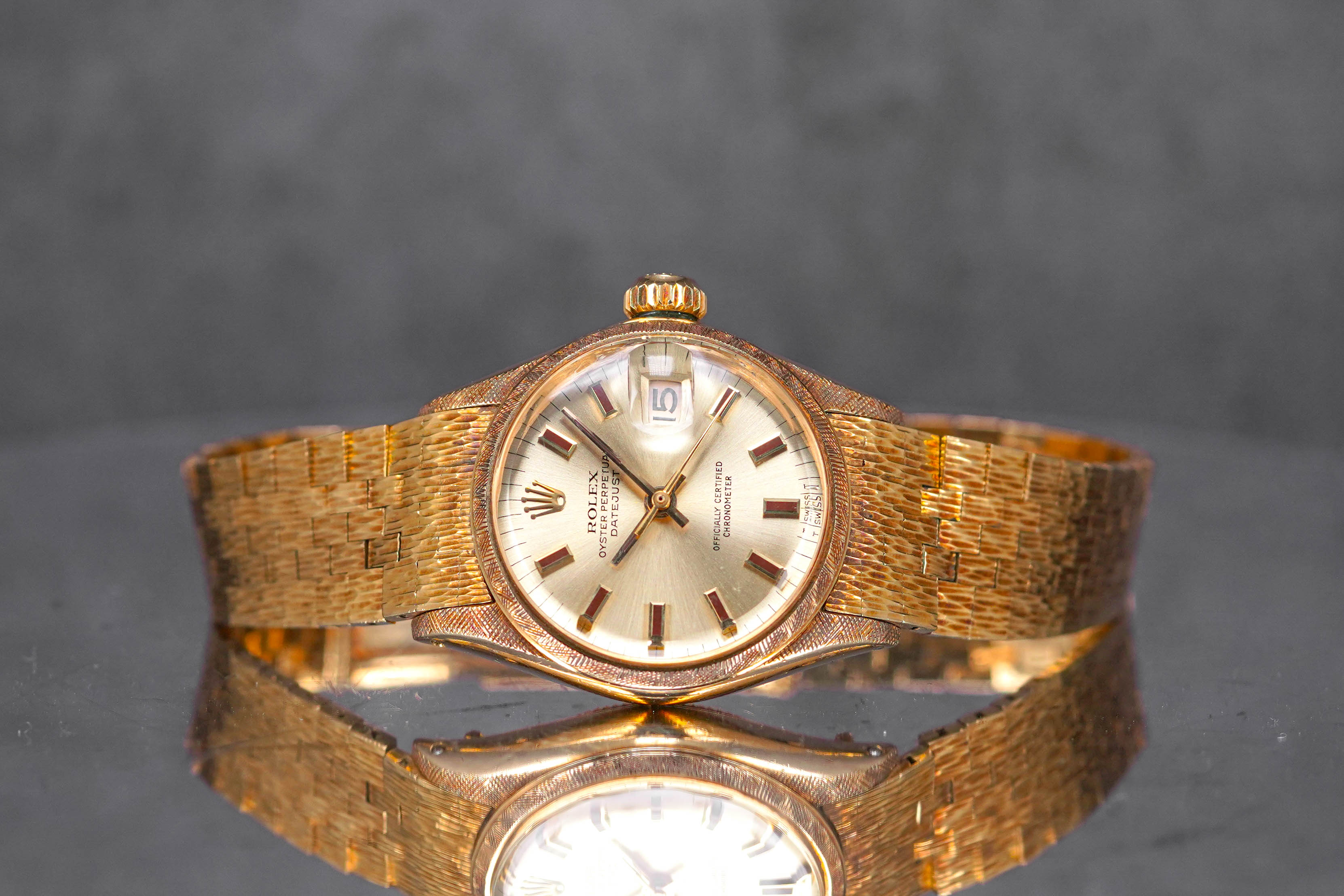 DATEJUST LADY 25MM YELLOWGOLD 18K 'FLORENTINE' CHAMPAGNE DIAL (WATCH ONLY)