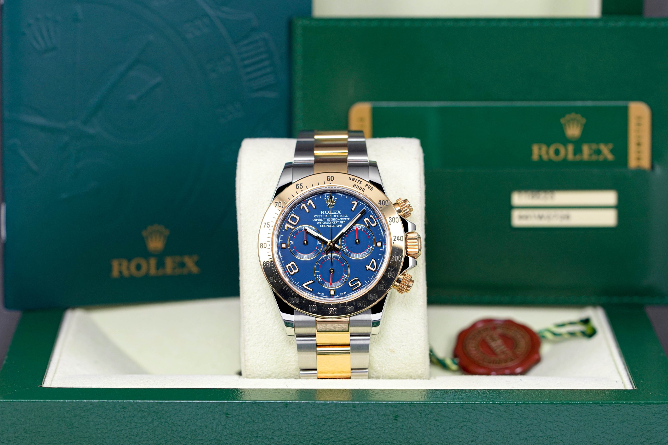 DAYTONA TWOTONE YELLOWGOLD RACING BLUE DIAL (2013)