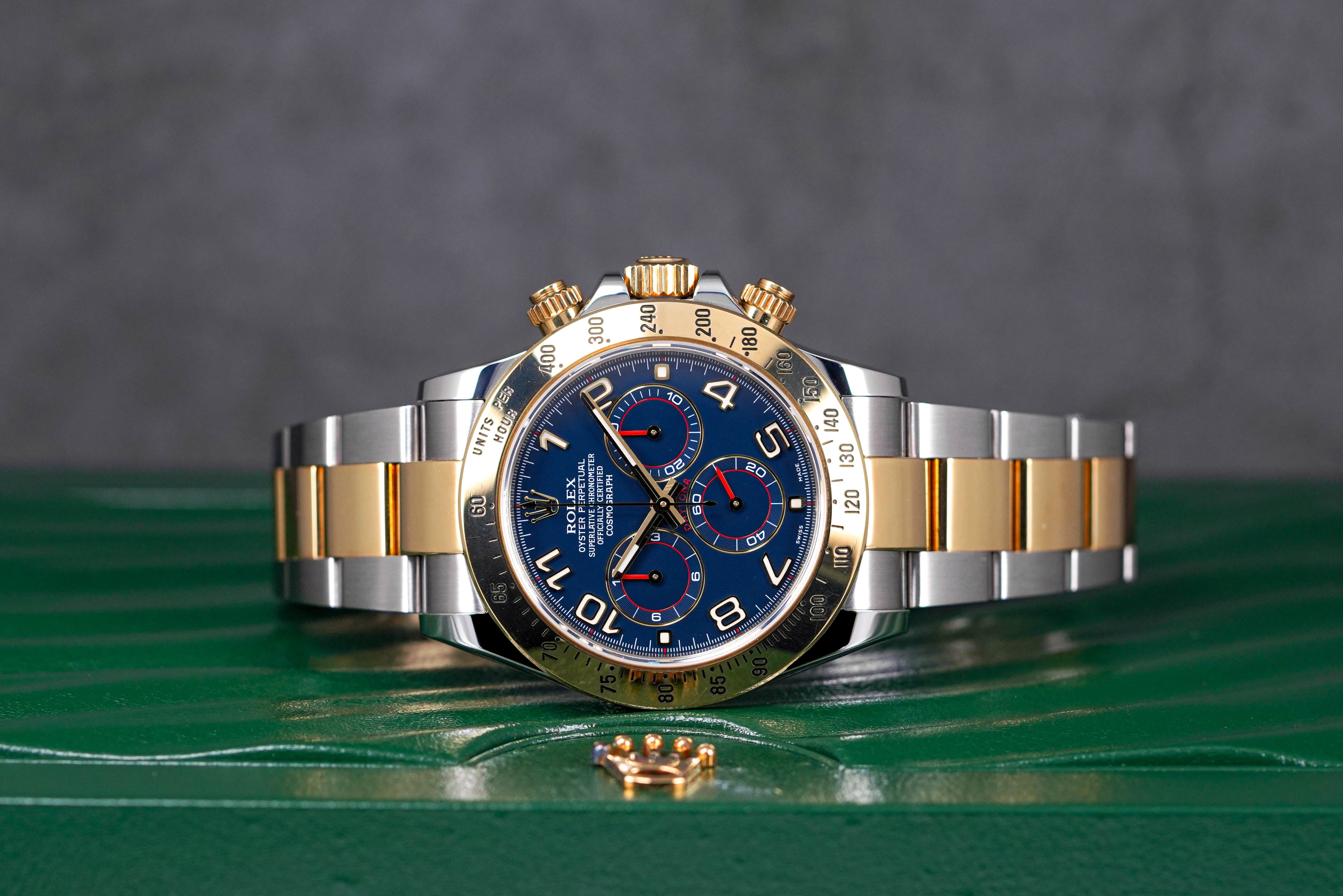 DAYTONA TWOTONE YELLOWGOLD RACING BLUE DIAL (2013)