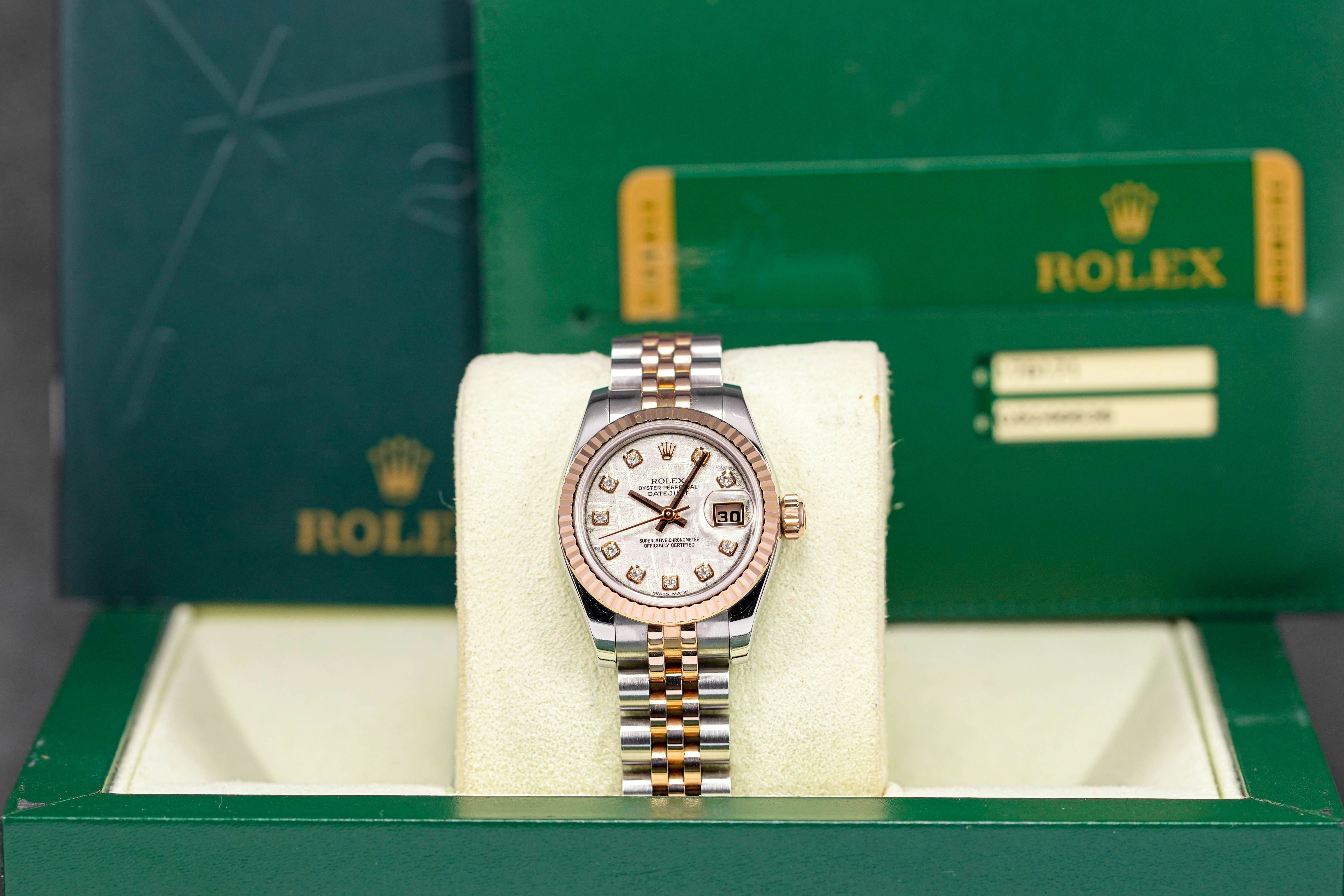 DATEJUST 26MM TWOTONE ROSEGOLD METEORITE DIAMOND DIAL (2012)
