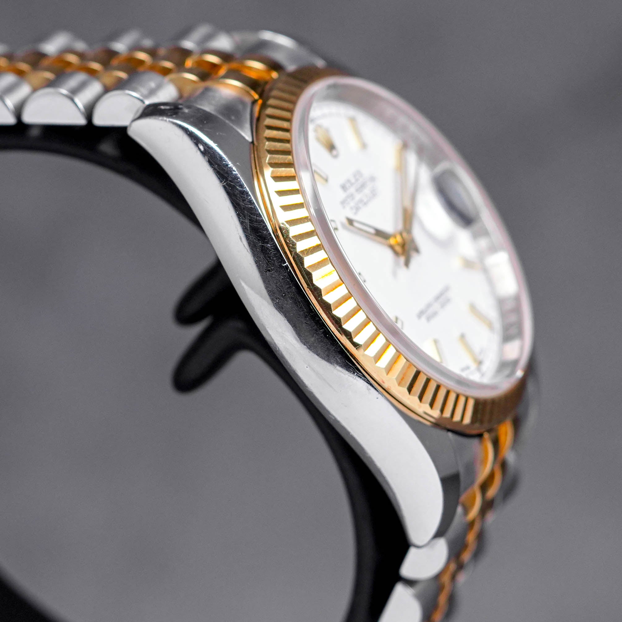 DATEJUST 36MM TWOTONE YELLOW GOLD WHITE DIAL ROULETTE DATE WHEEL (WATCH ONLY)