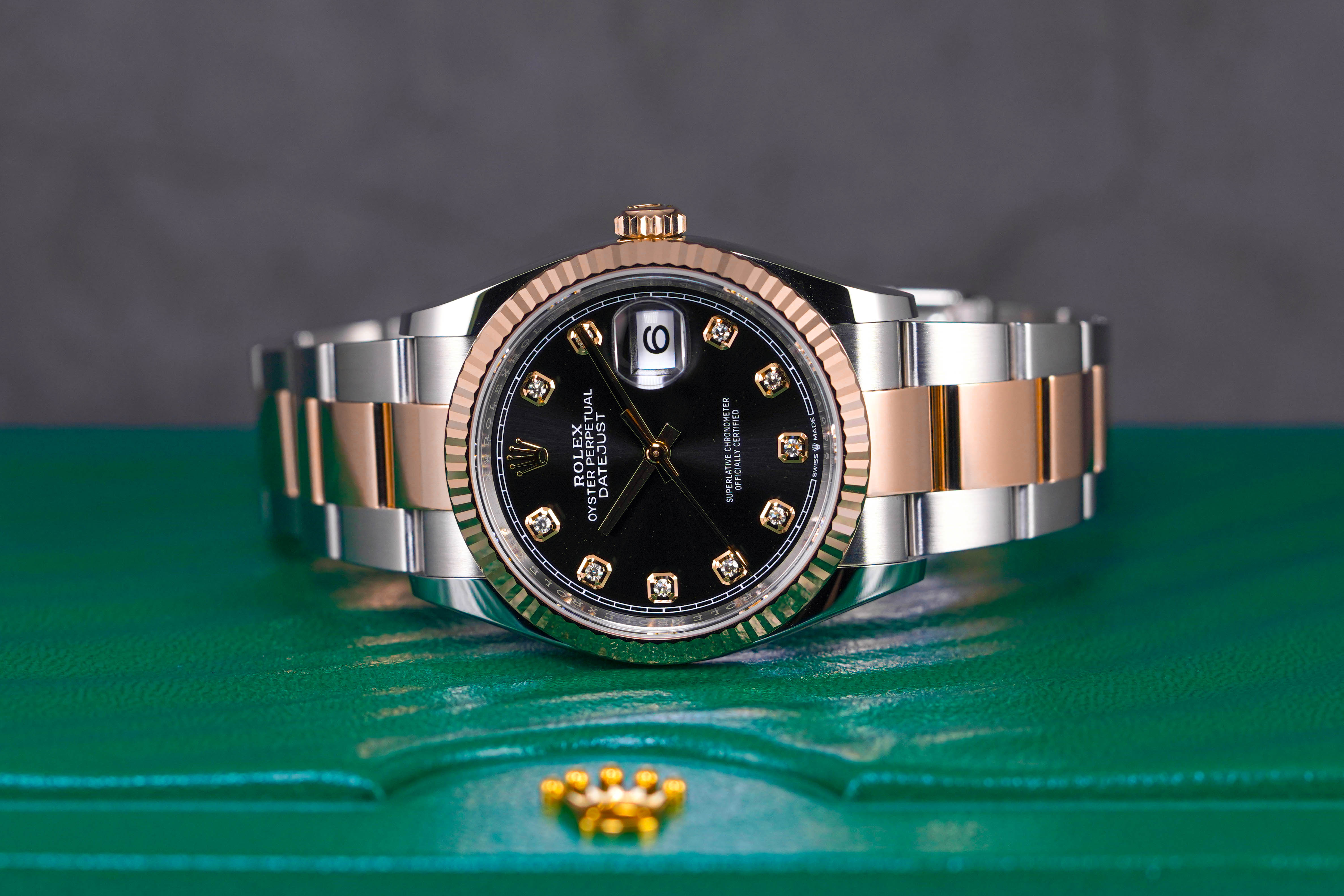 DATEJUST 36MM TWOTONE ROSEGOLD BLACK DIAMOND DIAL (2022)