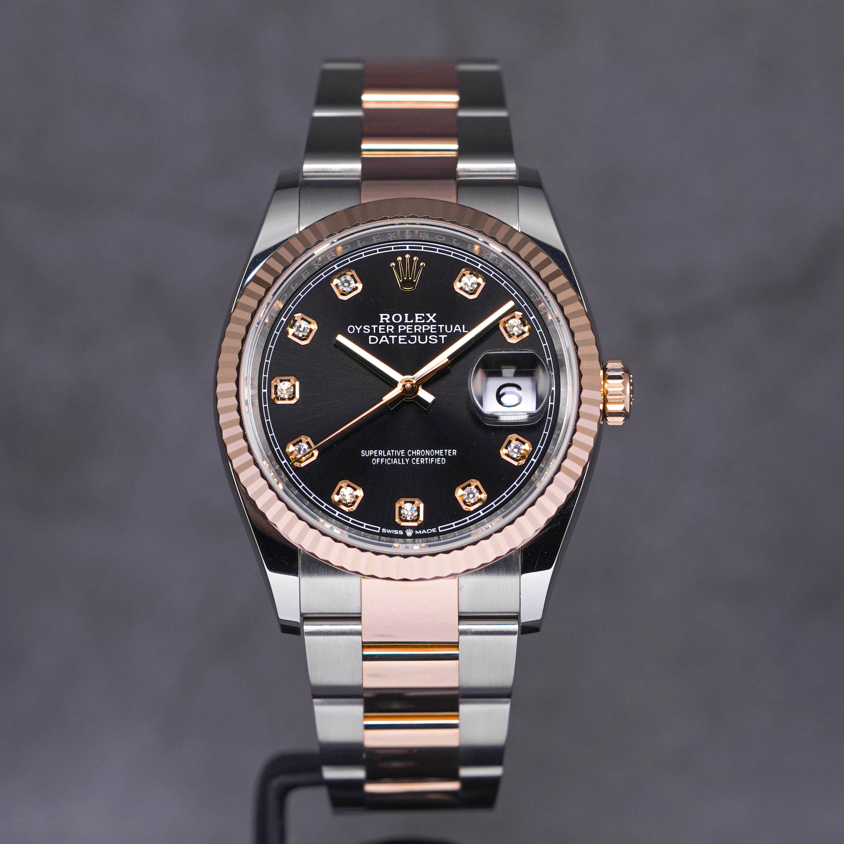 DATEJUST 36MM TWOTONE ROSEGOLD BLACK DIAMOND DIAL (2022)