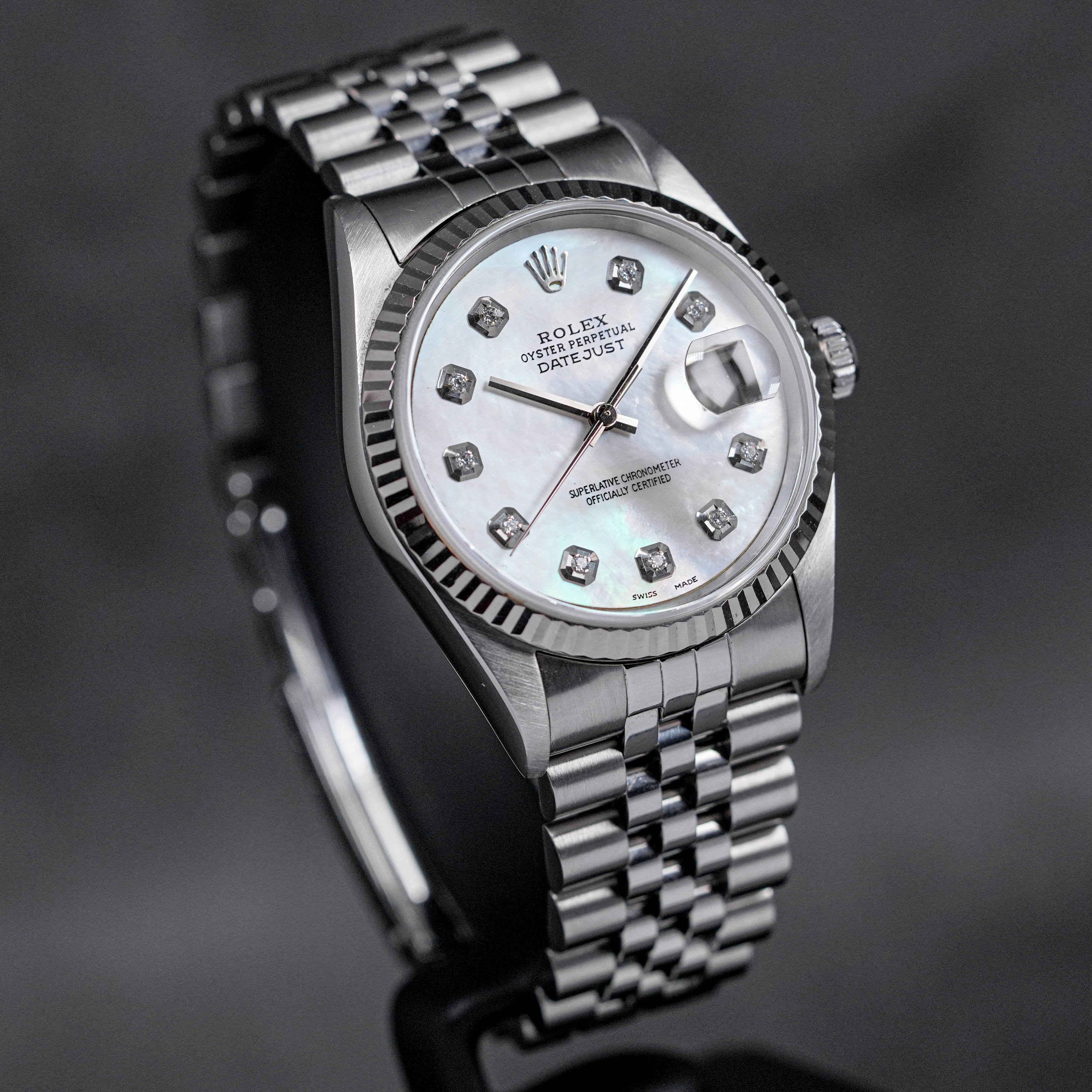 DATEJUST 36MM CUSTOM MOP DIAL DIAMOND INDEX 'A SERIES' (WATCH ONLY-CIRCA 1999)