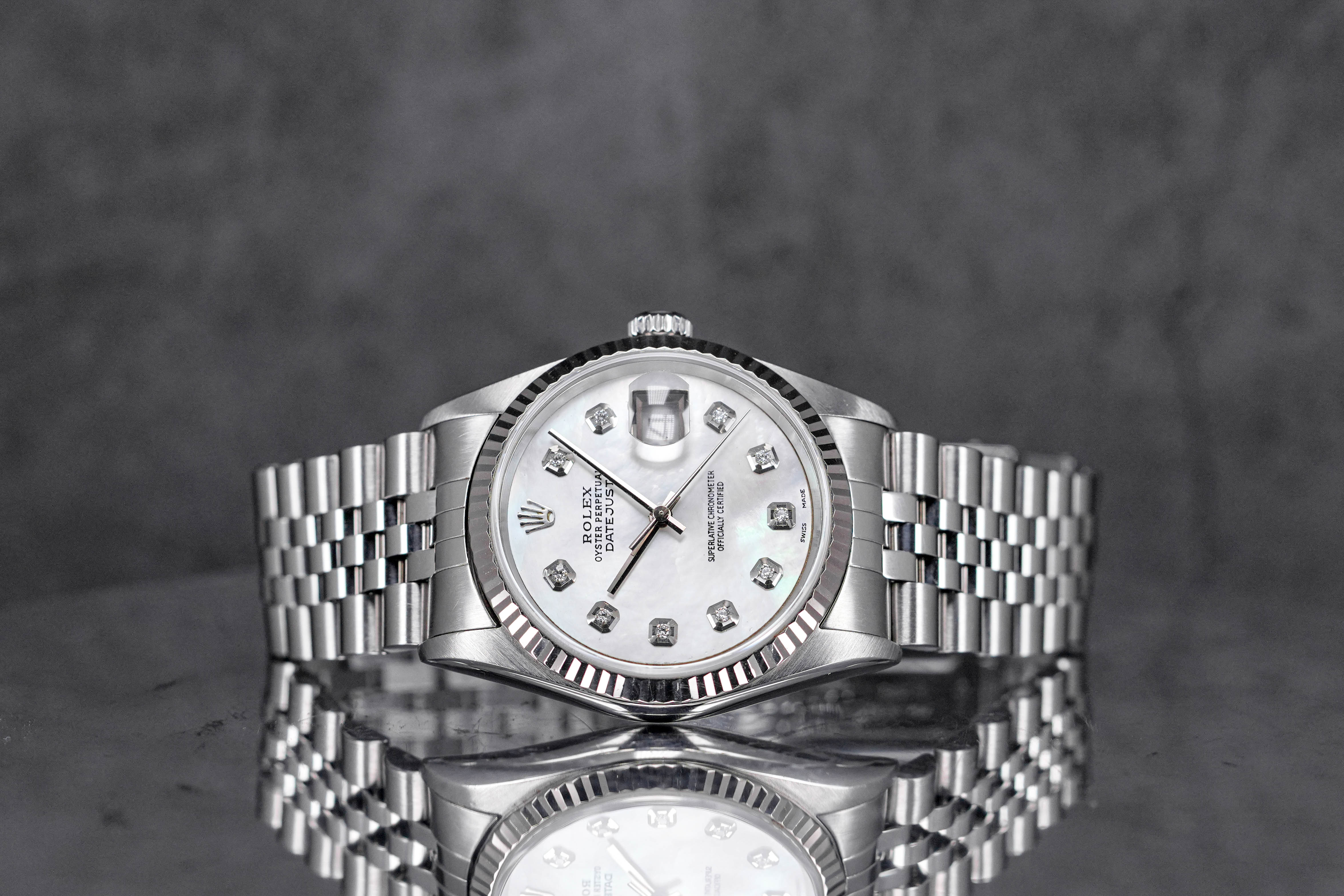DATEJUST 36MM CUSTOM MOP DIAL DIAMOND INDEX 'A SERIES' (WATCH ONLY-CIRCA 1999)