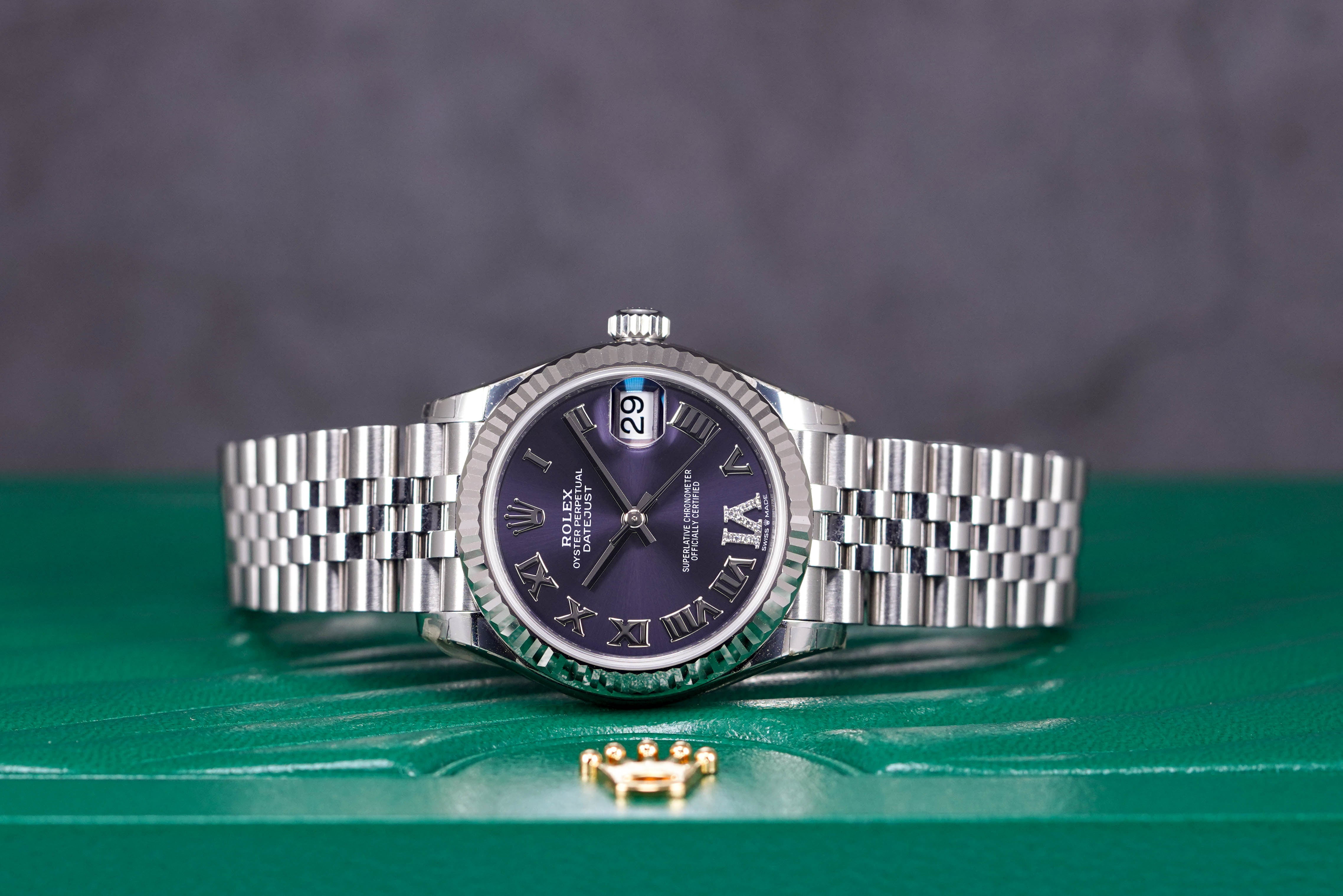 DATEJUST 31MM PURPLE ROMAN DIAMOND ON 6 (2021)