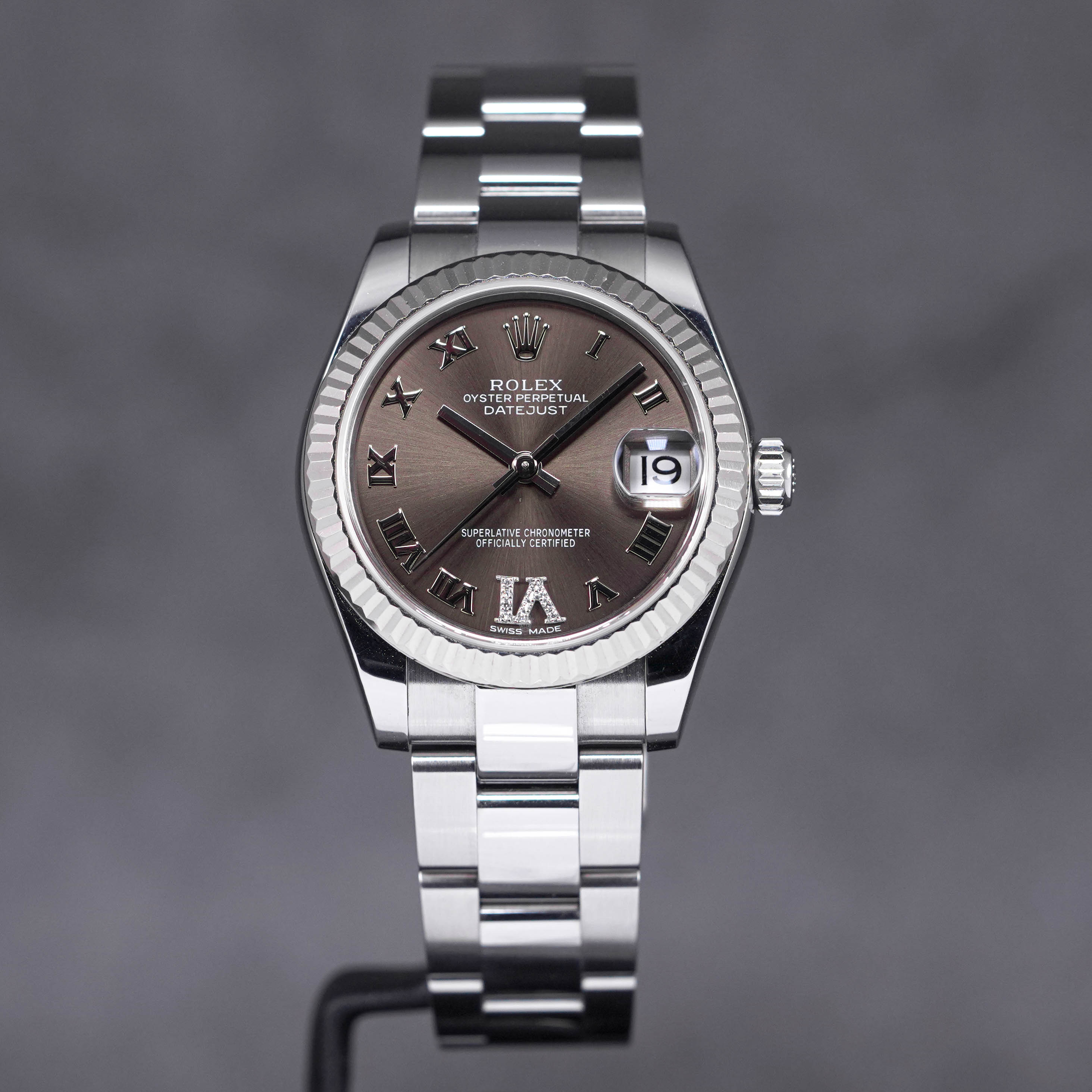 DATEJUST 31MM RHODIUM ROMAN DIAMOND ON VI DIAL (2015)