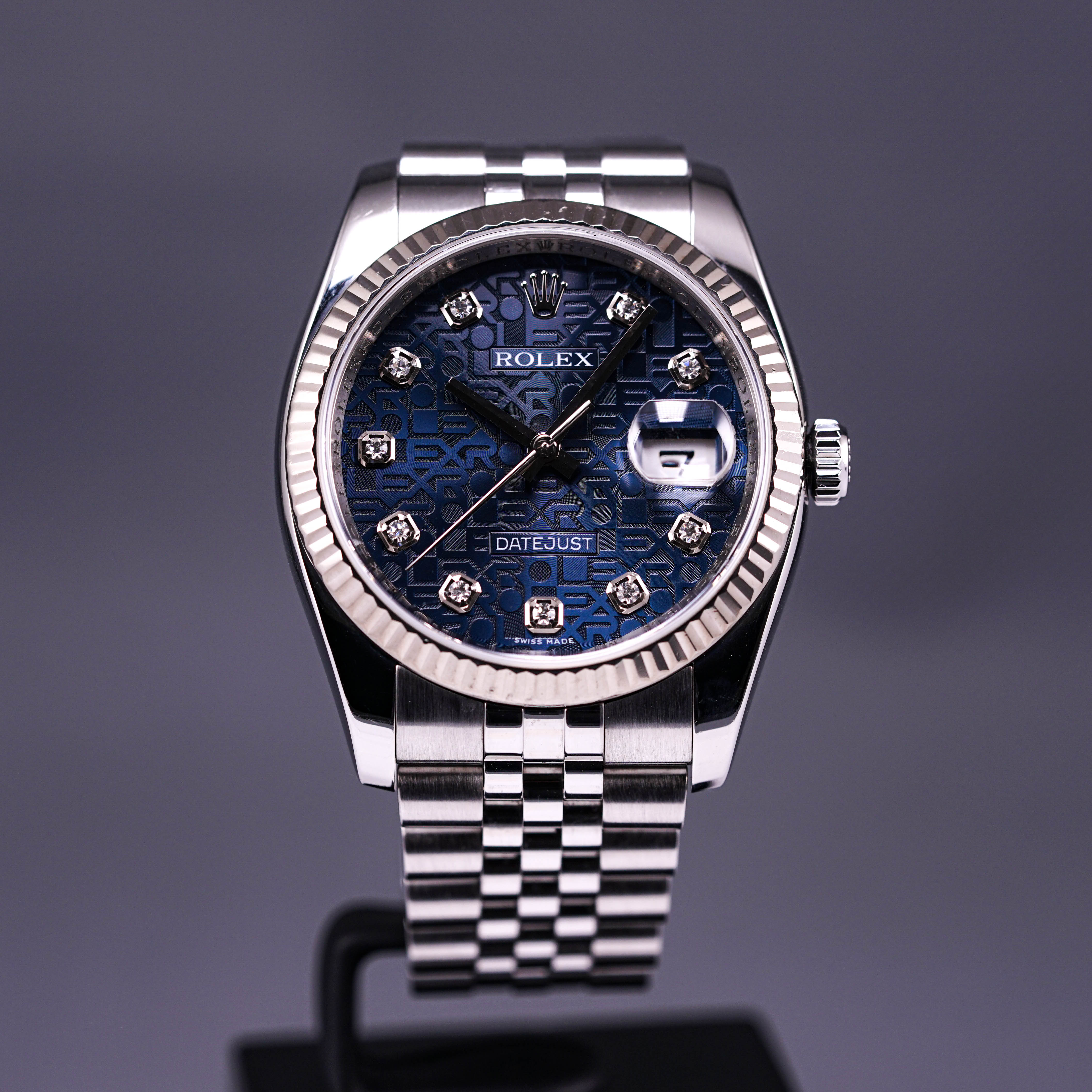 ROLEX DATEJUST 36MM BLUE COMPUTERIZED DIAL (2008)