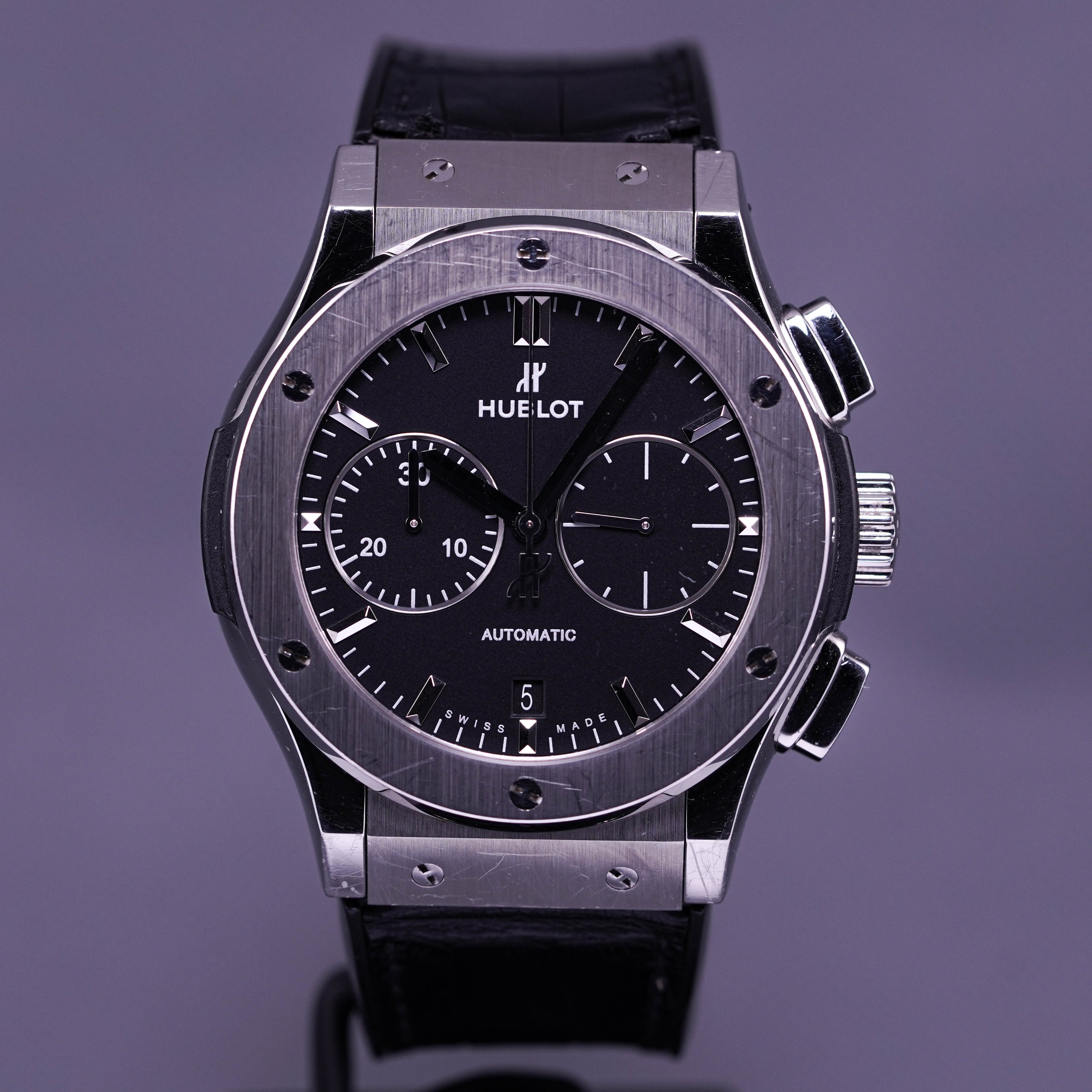 HUBLOT CLASSIC FUSION CHRONO TITANIUM BLACK DIAL (2016)