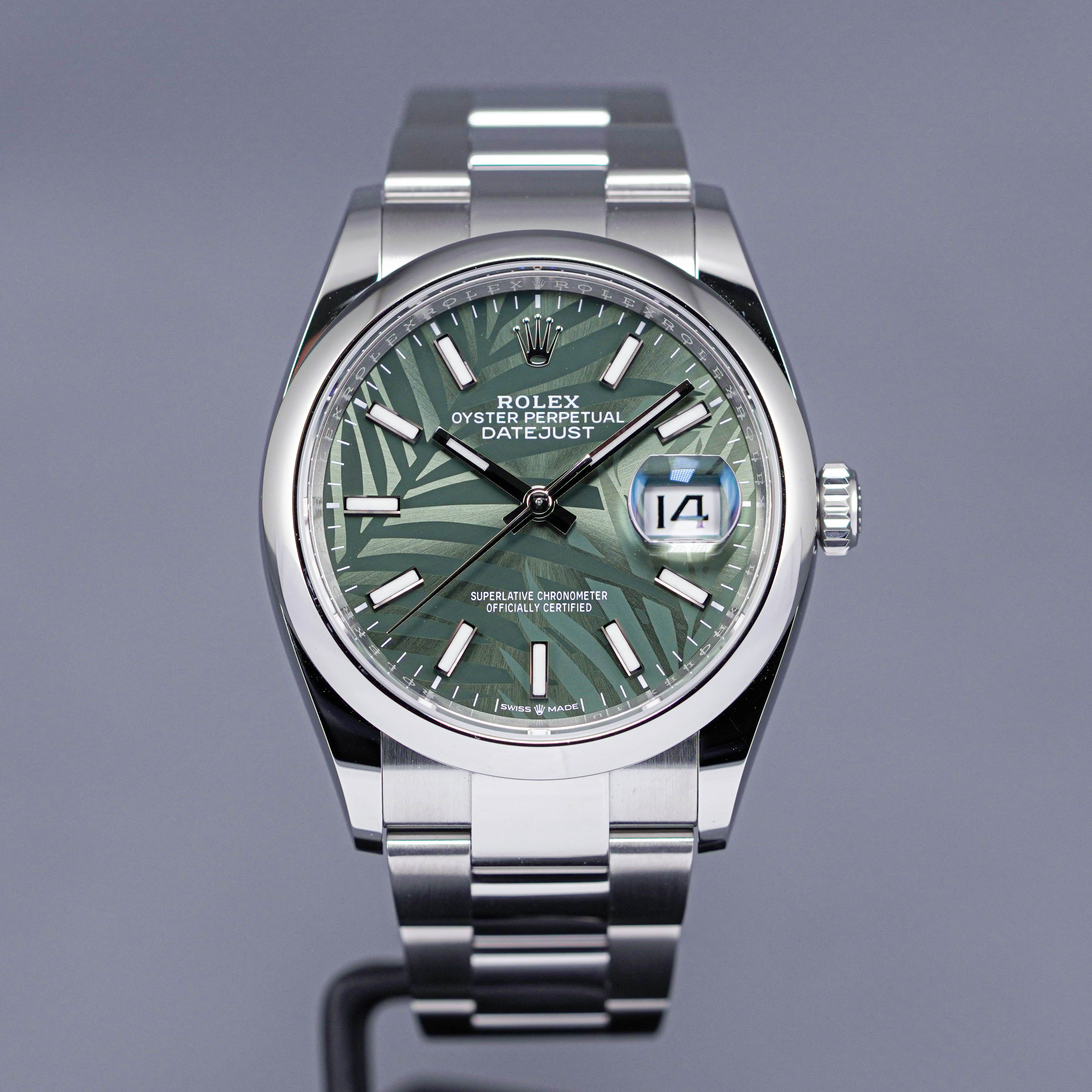 ROLEX DATEJUST 36 DOMED OYSTER GREEN PALM DIAL (2022)