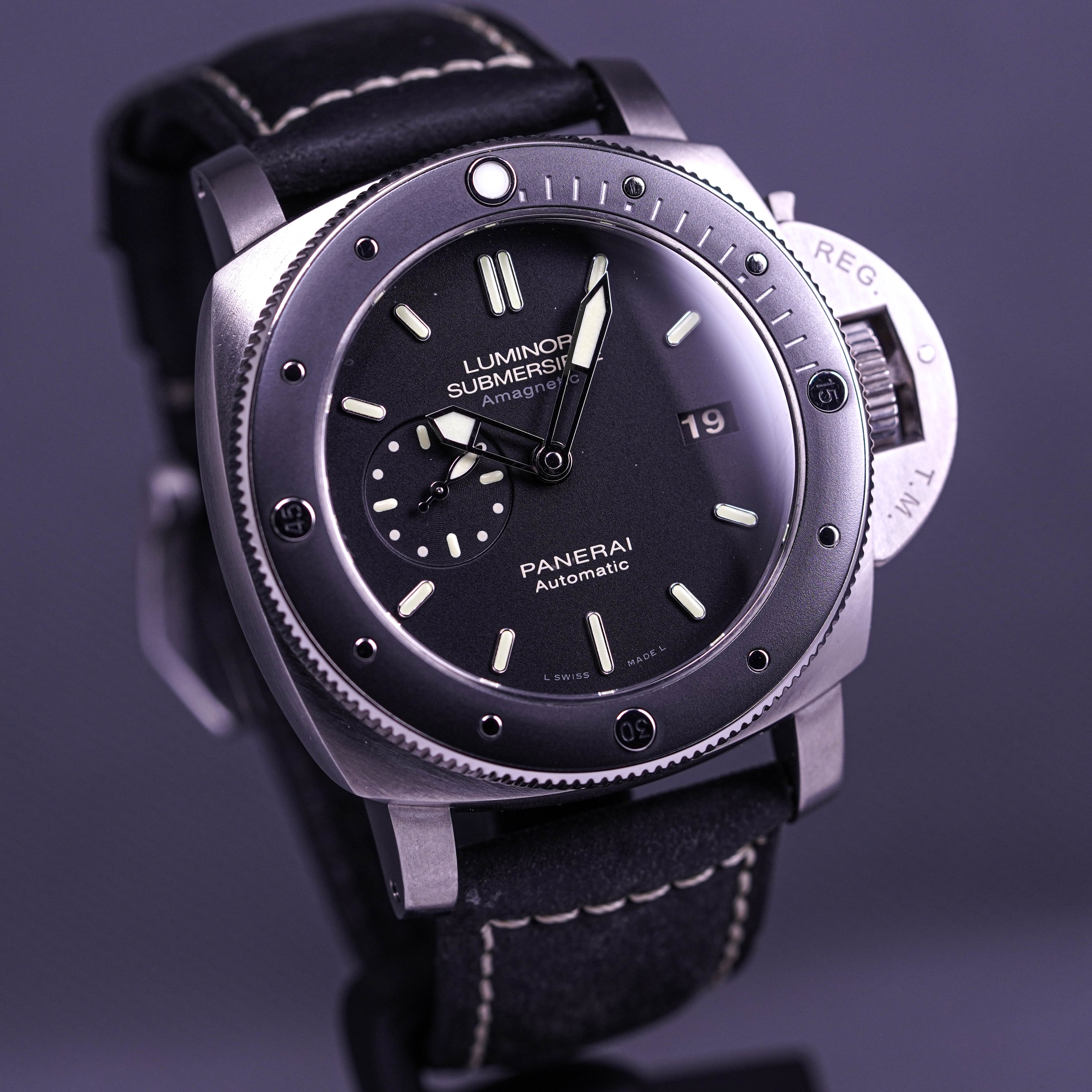 LUMINOR 1950 SUBMERSIBLE AMAGNETIC TITANIUM 3 DAYS 'PAM0389' (2013)