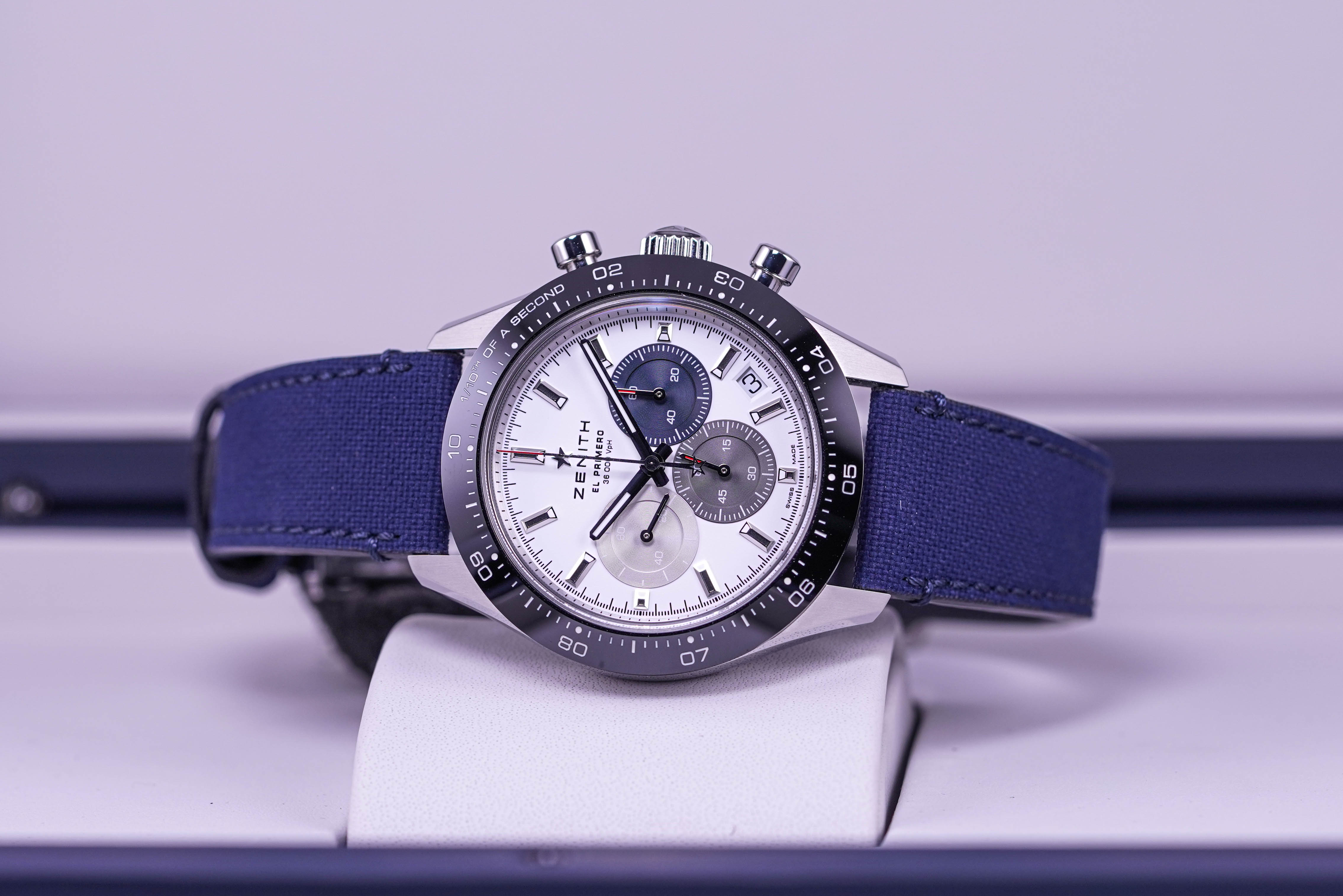 EL PRIMERO CHRONOMASTER SPORT WHITE DIAL BLUE STRAP (2022)