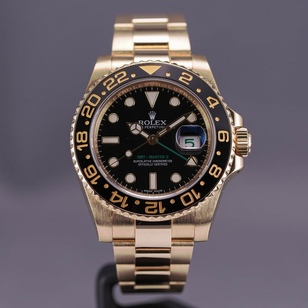 ROLEX GMT MASTER-II YELLOWGOLD BLACK DIAL (2016)