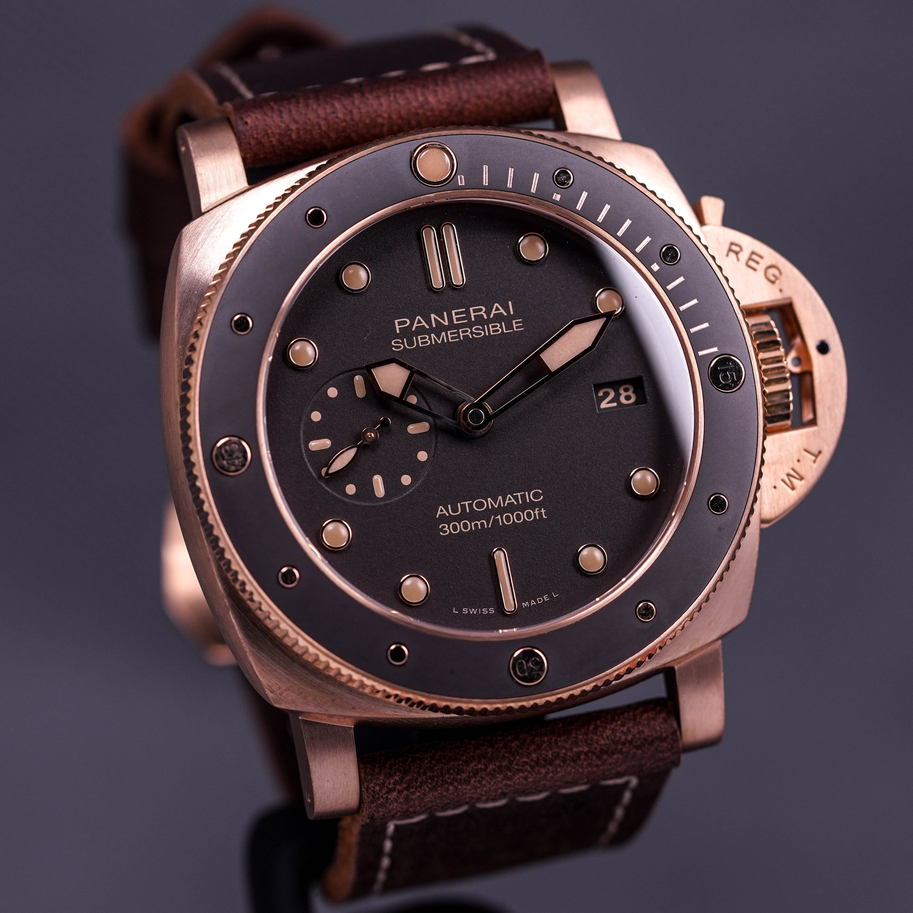 PANERAI LUMINOR SUBMERSIBLE BRONZO BROWN DIAL PAM 968 (2020)