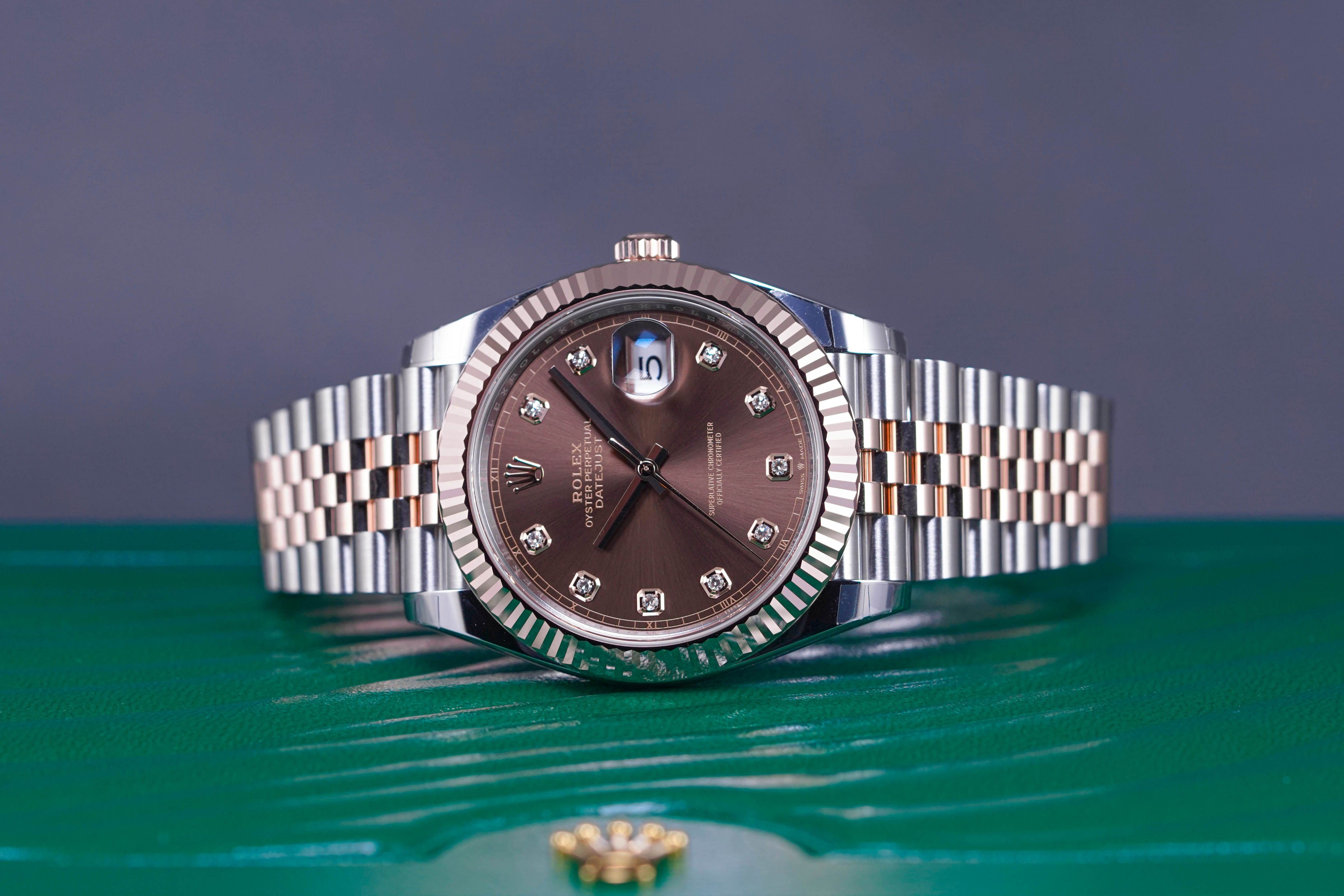 DATEJUST 41MM TWOTONE ROSEGOLD FLUTED JUBILEE CHOCO DIAMOND DIAL (2022)