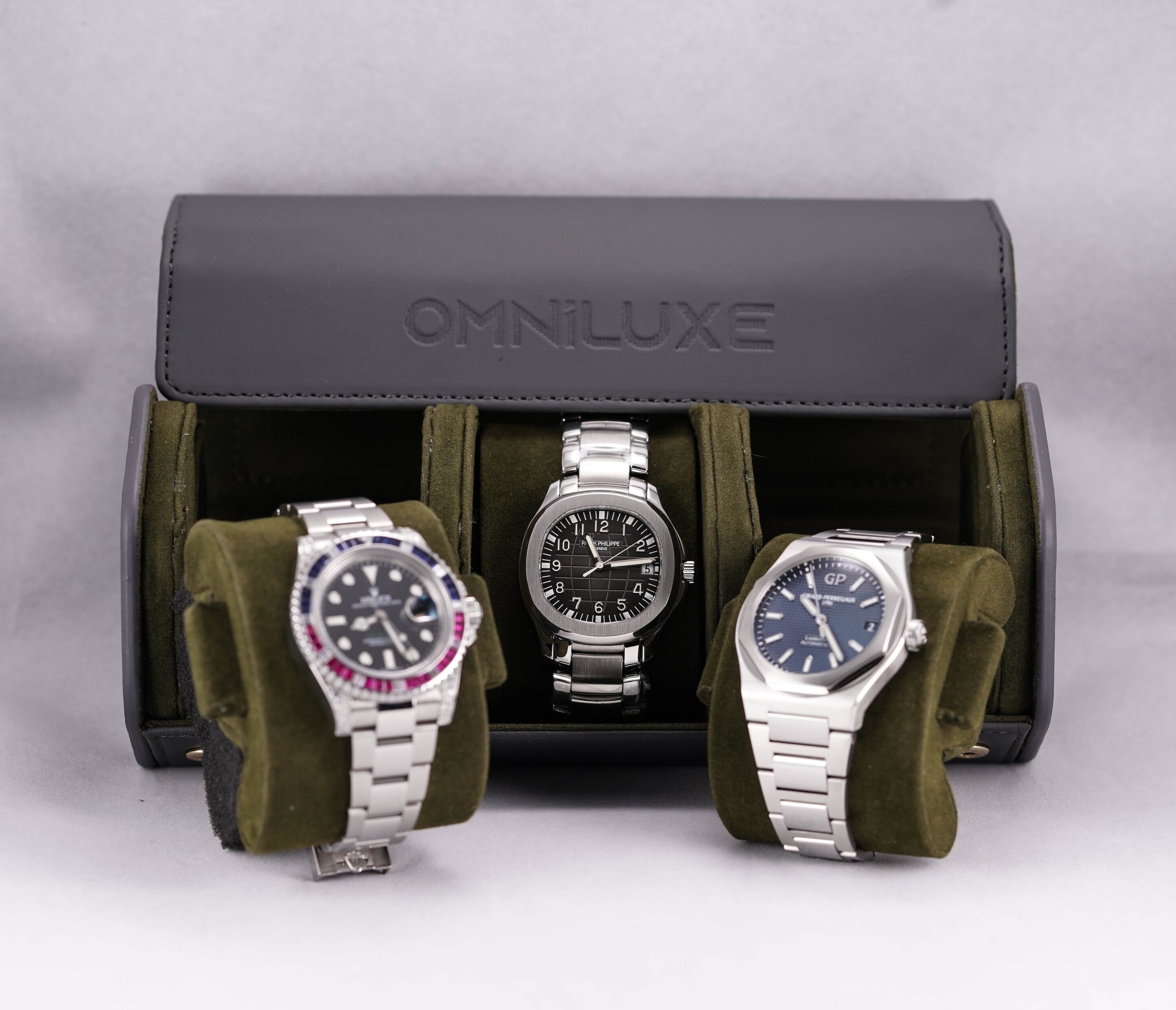 WATCH TRIPLE POUCH GREY 'OMNILUXE' EDITION