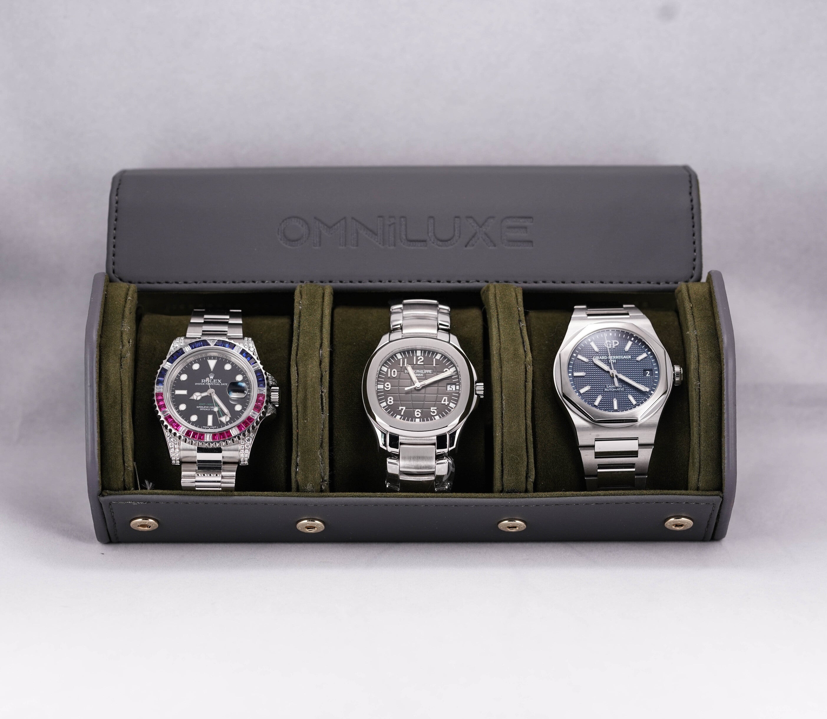 WATCH TRIPLE POUCH GREY 'OMNILUXE' EDITION