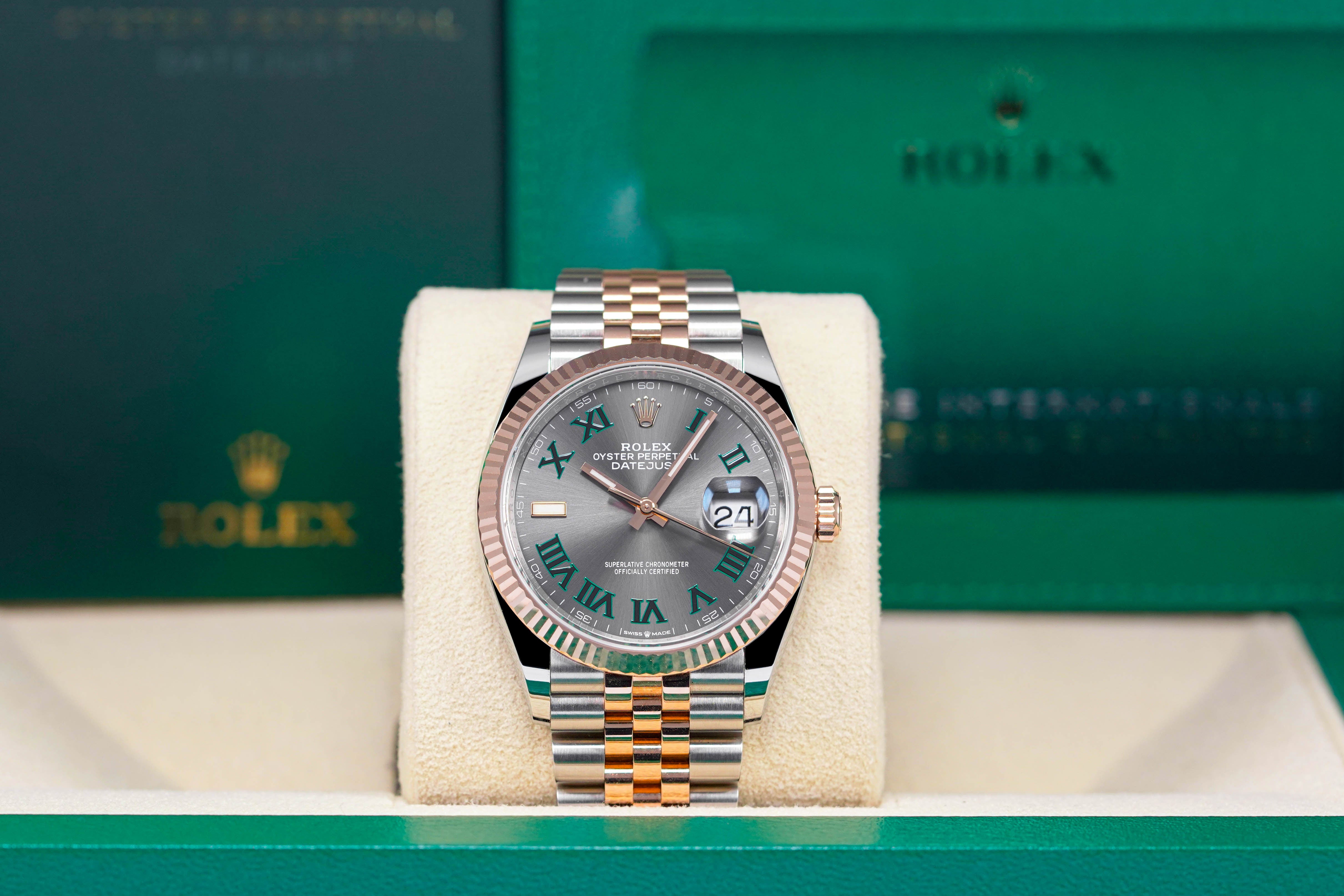 DATEJUST 36MM TWOTONE ROSEGOLD WIMBLEDON DIAL (2022)