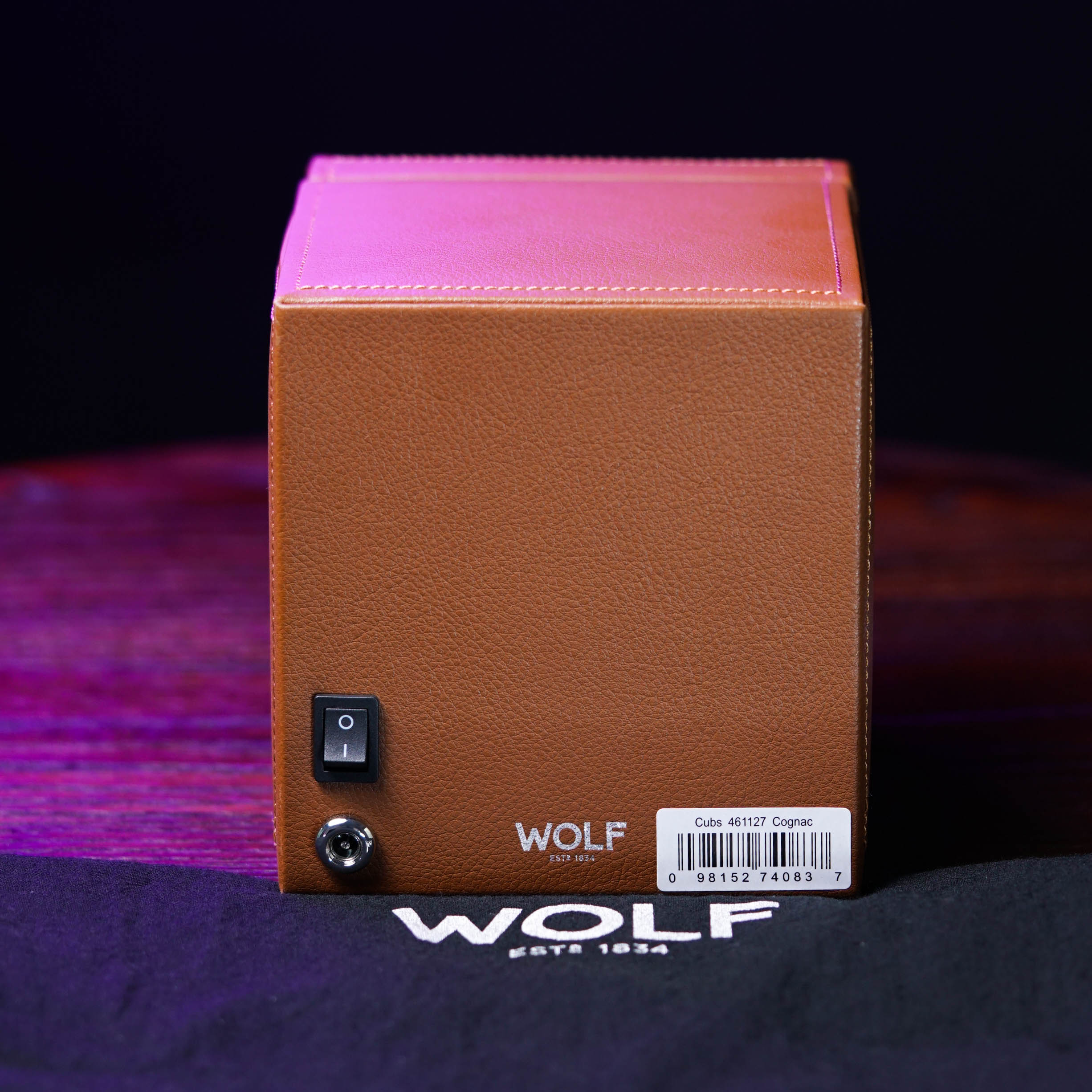 CUB SINGLE WATCH WINDER WITH COVER (COGNAC)